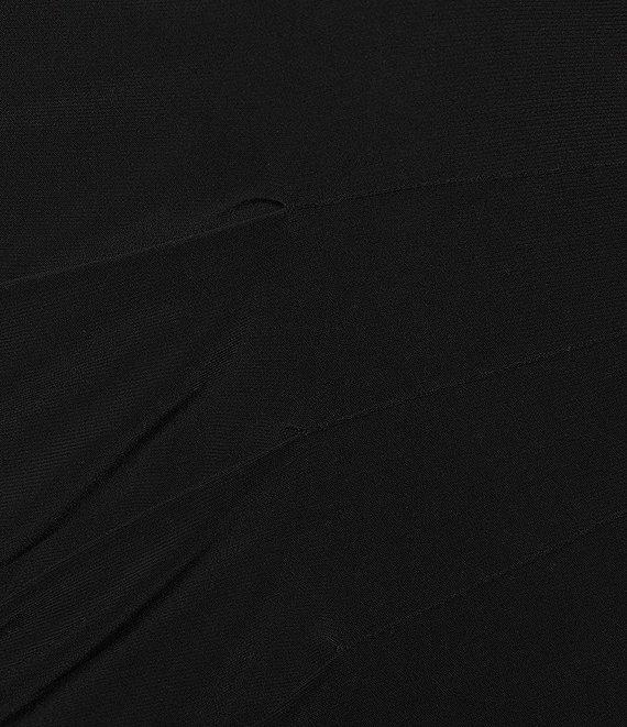 Marina Plus Size Boat Neck Long Beaded Sleeve Elastic Cuff Back Slit Matte Jersey Gown Product Image