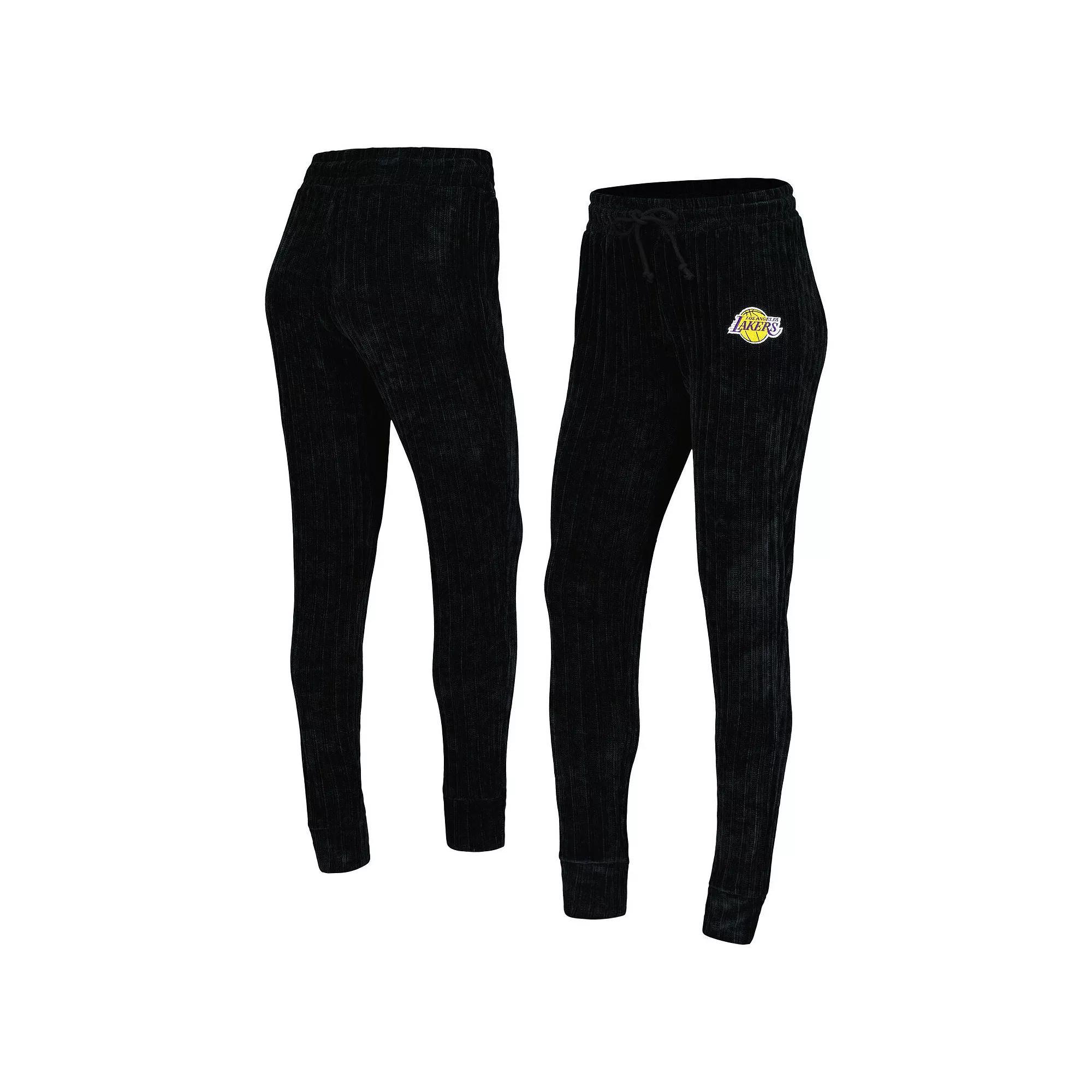 Women's College Concepts Black Los Angeles Lakers Linger Pants, Size: Medium Product Image