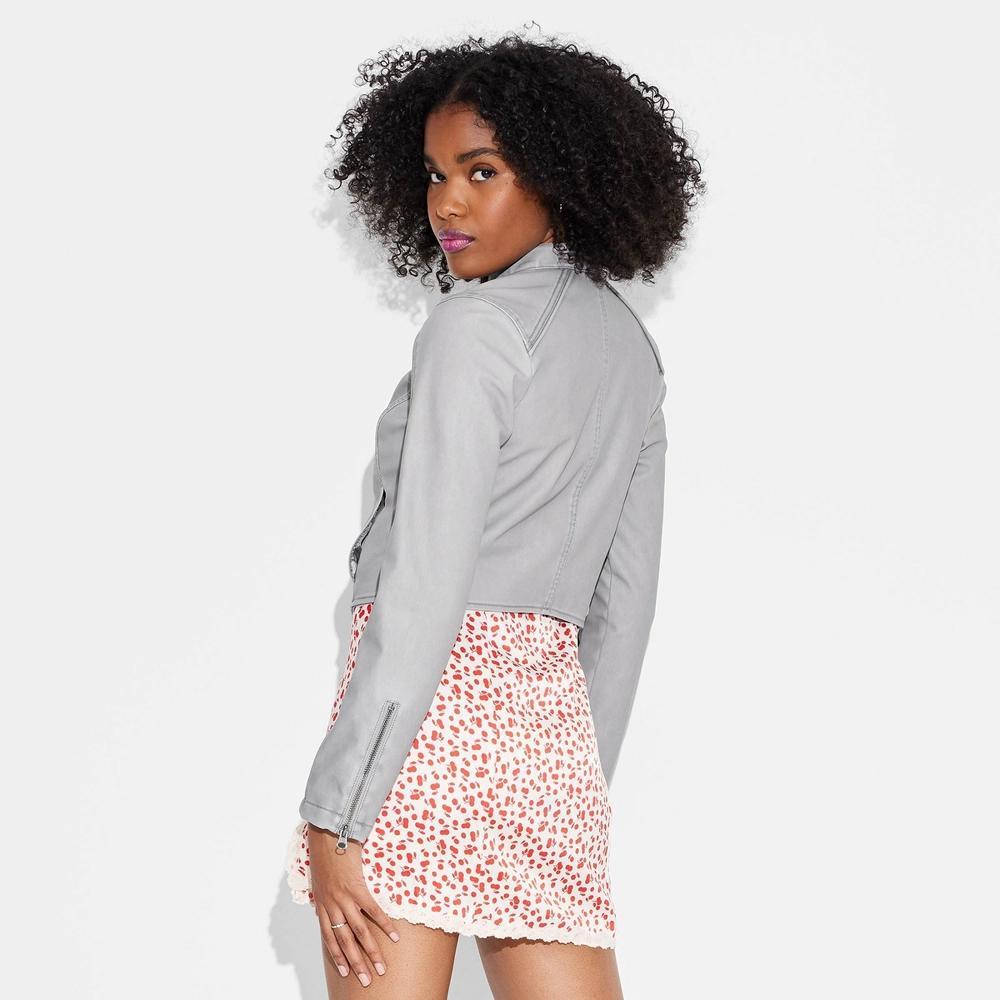 Women's Faux Leather Fitted Moto Jacket - Wild Fable™ Product Image