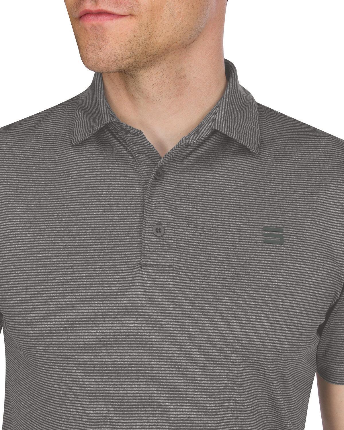 Three Sixty Six Men’s Thin-Striped Golf Polo Shirt Male Product Image