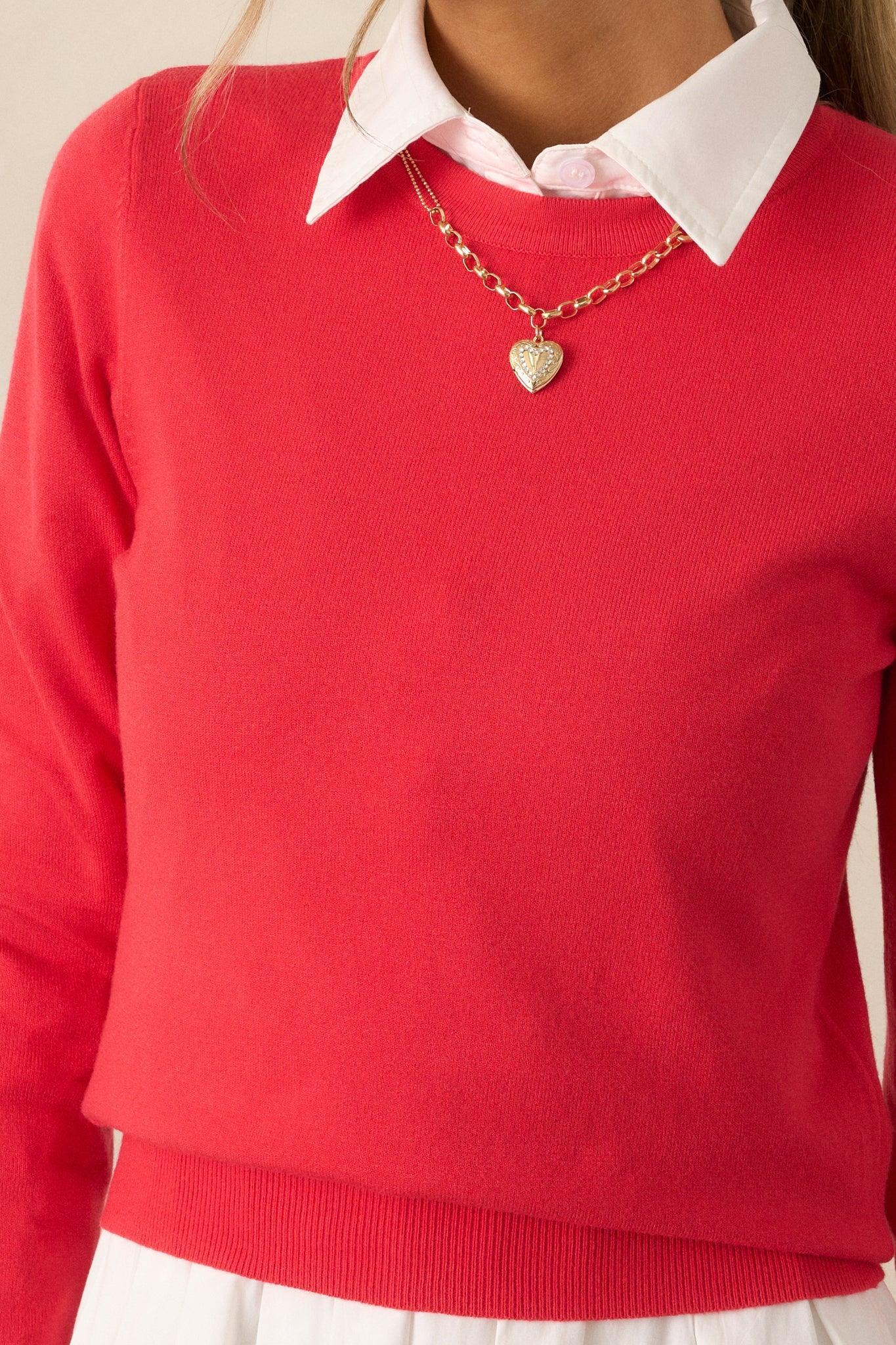 Wherever You Are Red Knit Sweater Product Image