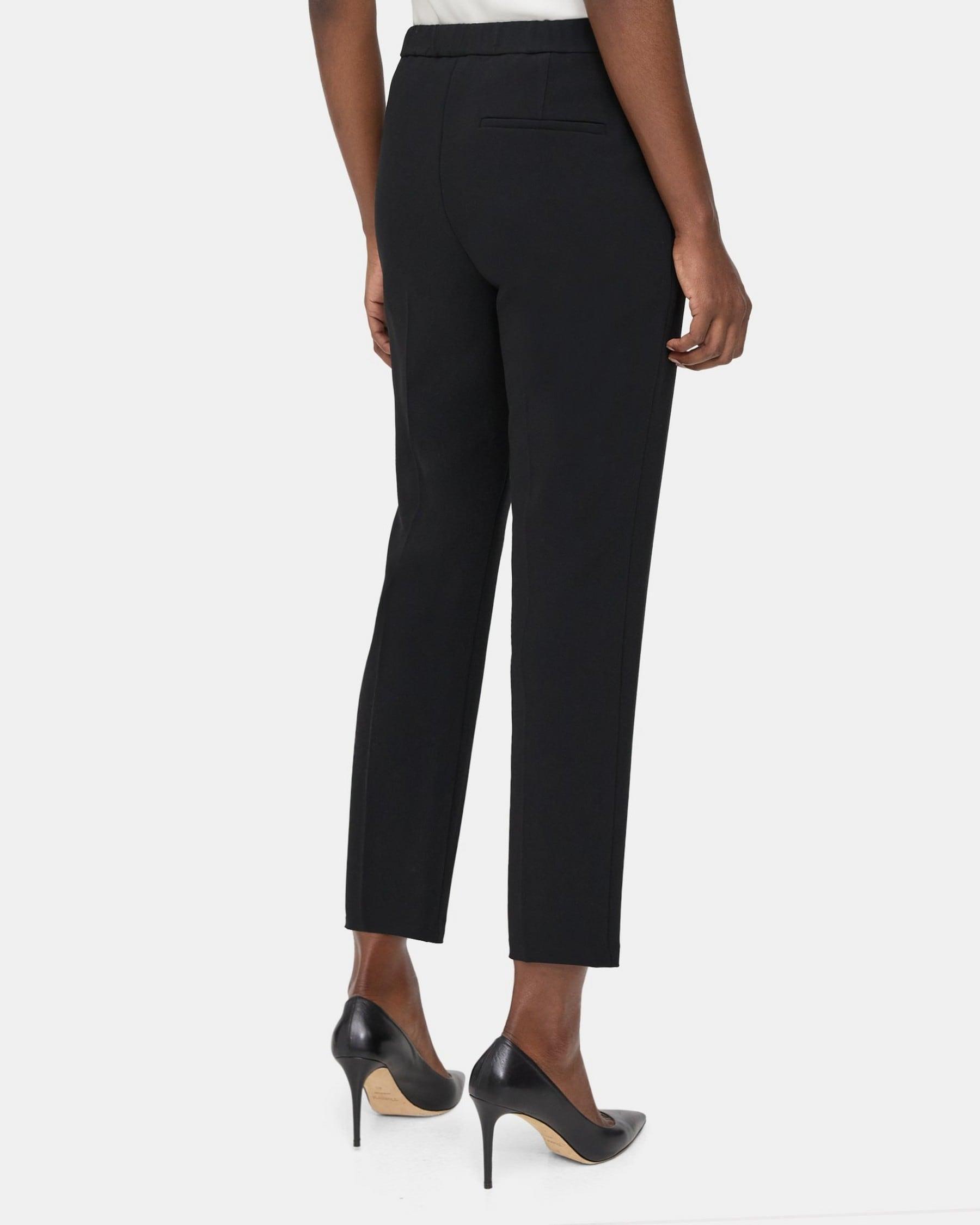 Slim Cropped Pull-On Pant in Crepe Product Image