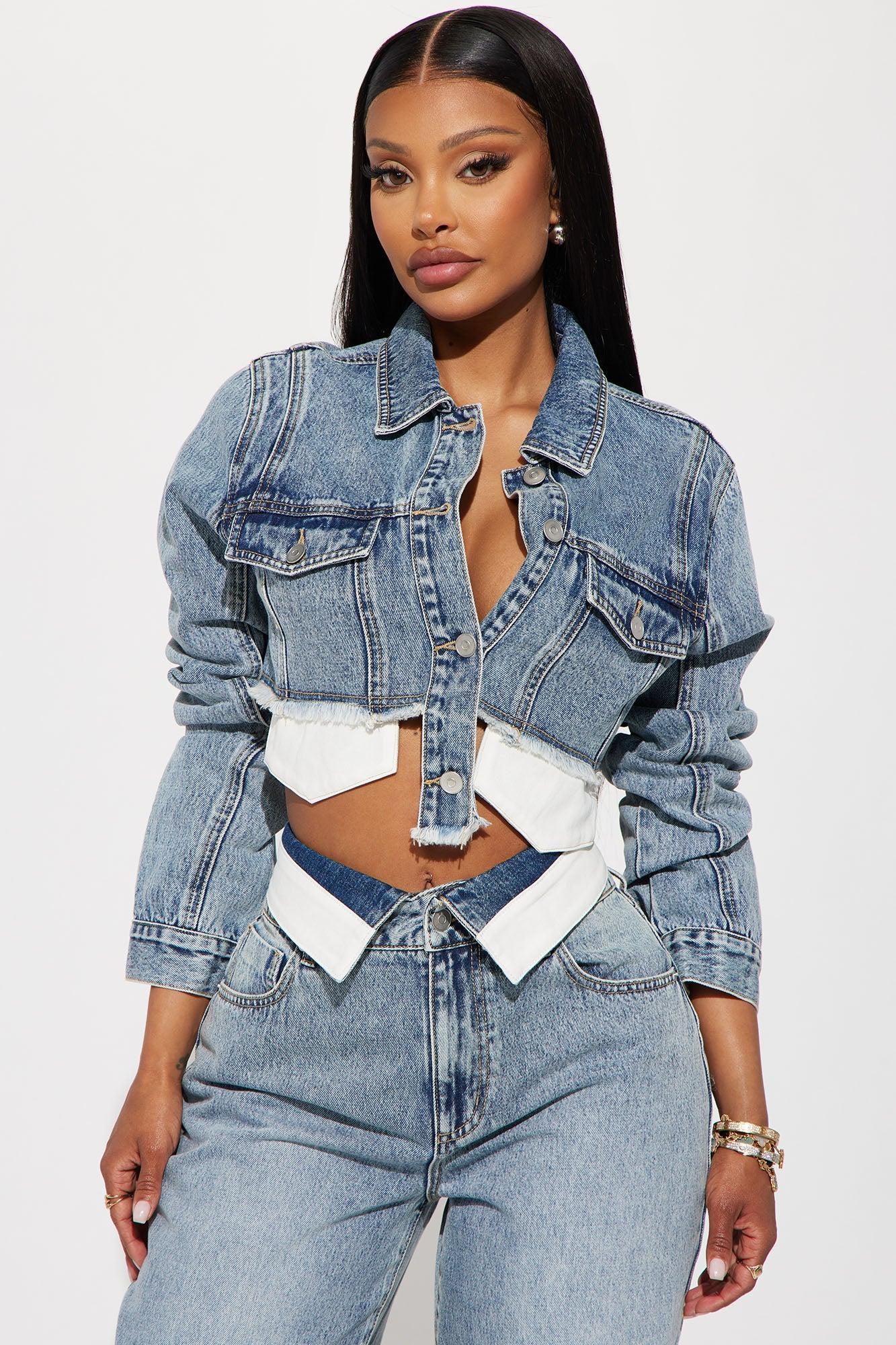 Nori Denim Washed Pant Set - Medium Wash Product Image