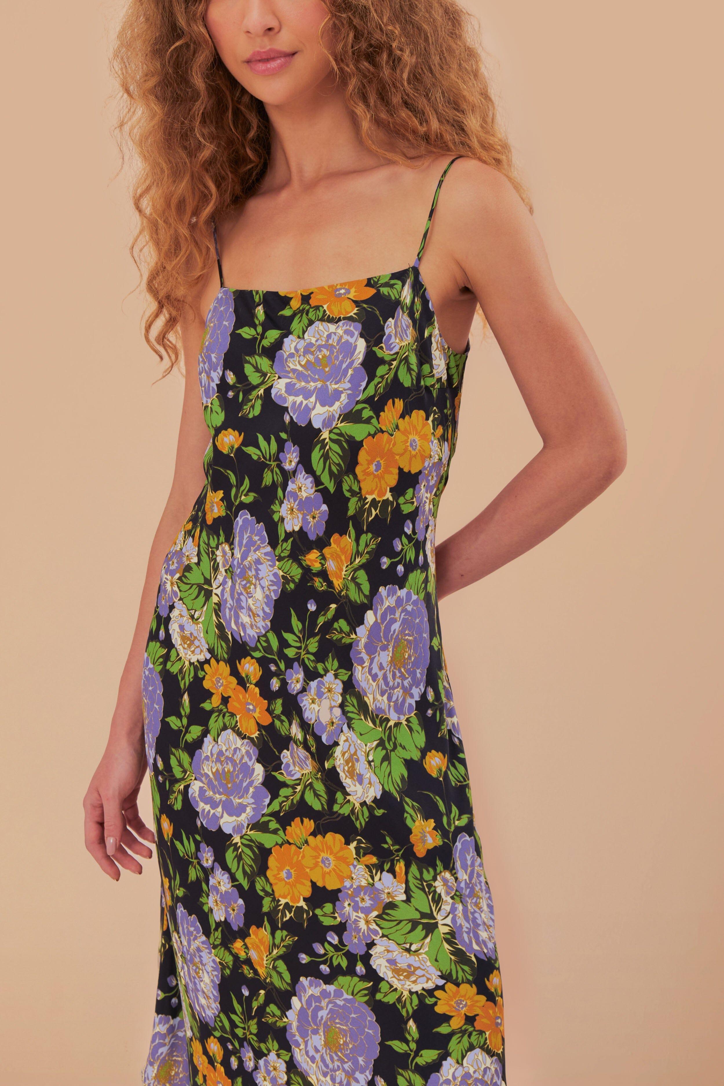 Capri Floral Black Sleveless Mini Dress, CAPRI FLORAL BLACK / L Product Image