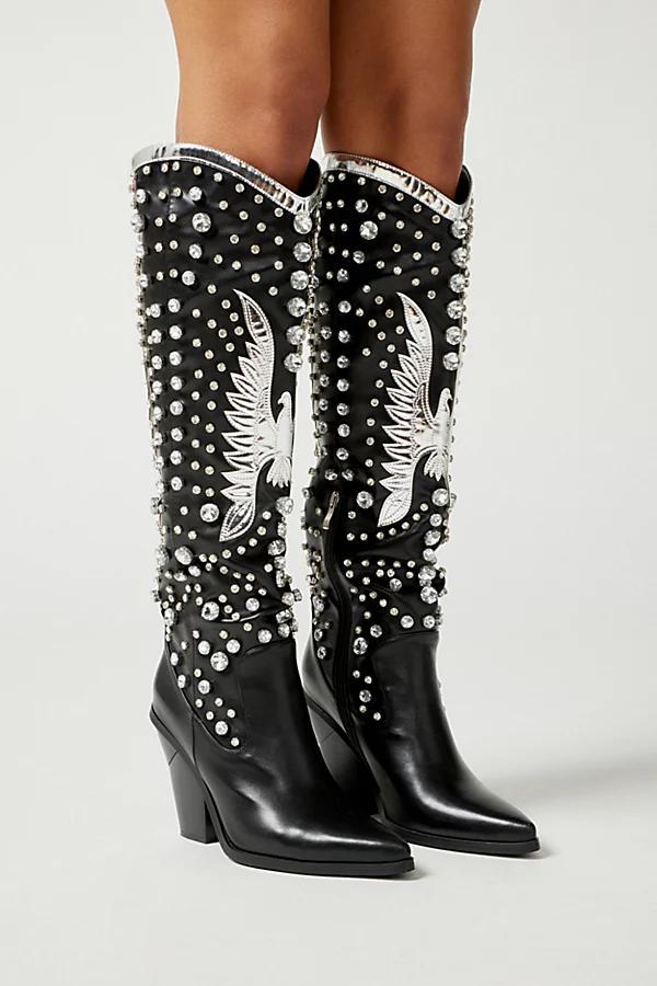 Azalea Wang Metallic Upbeat Rhinestone Cowboy Boot Womens at Urban Outfitters Product Image