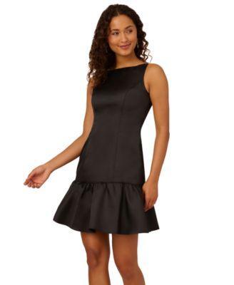 Adrianna Papell Womens Mikado Flounce-Hem Mermaid Dress Product Image