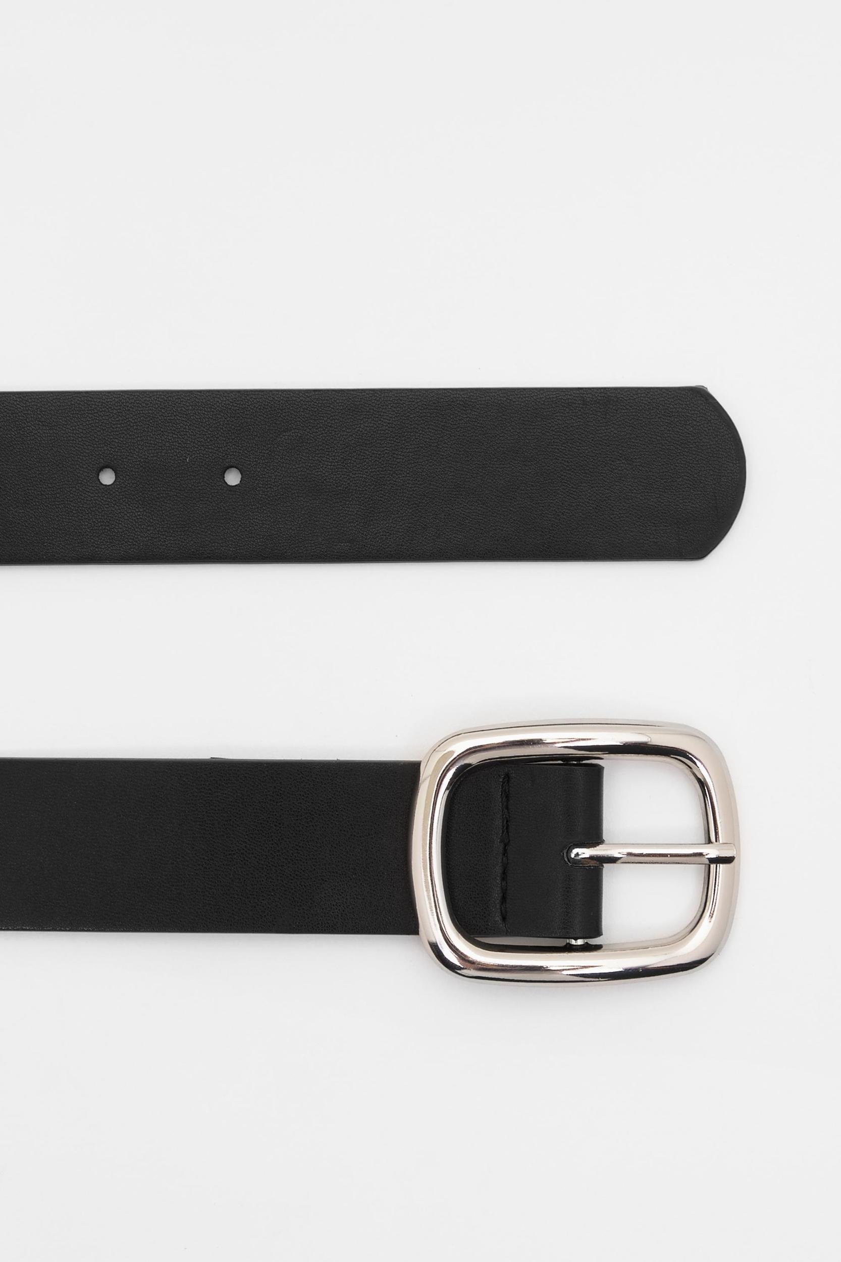 Faux leather belt with a squared buckle Product Image