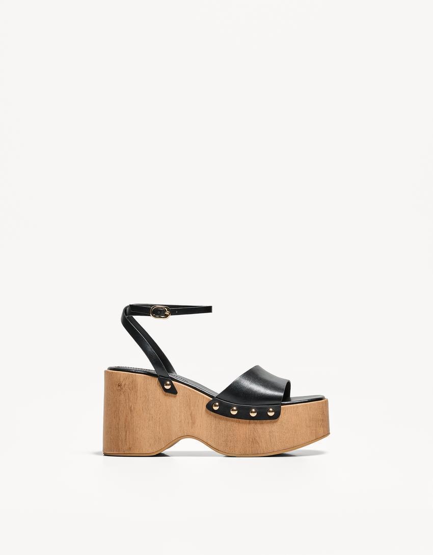 High-heel slingback wedge sandals Product Image