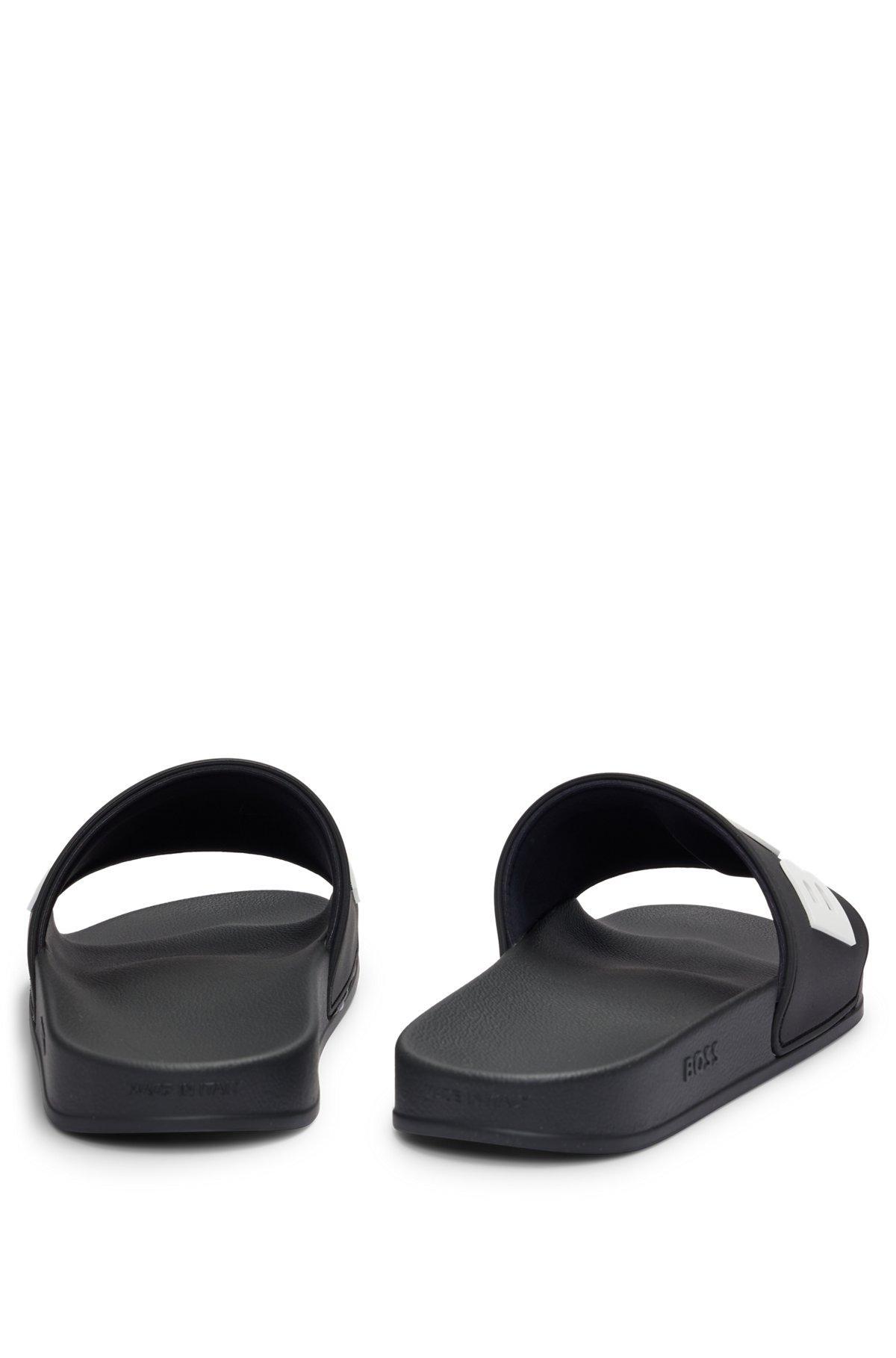 BOSS - Italian-made slides with raised logo - Black Product Image