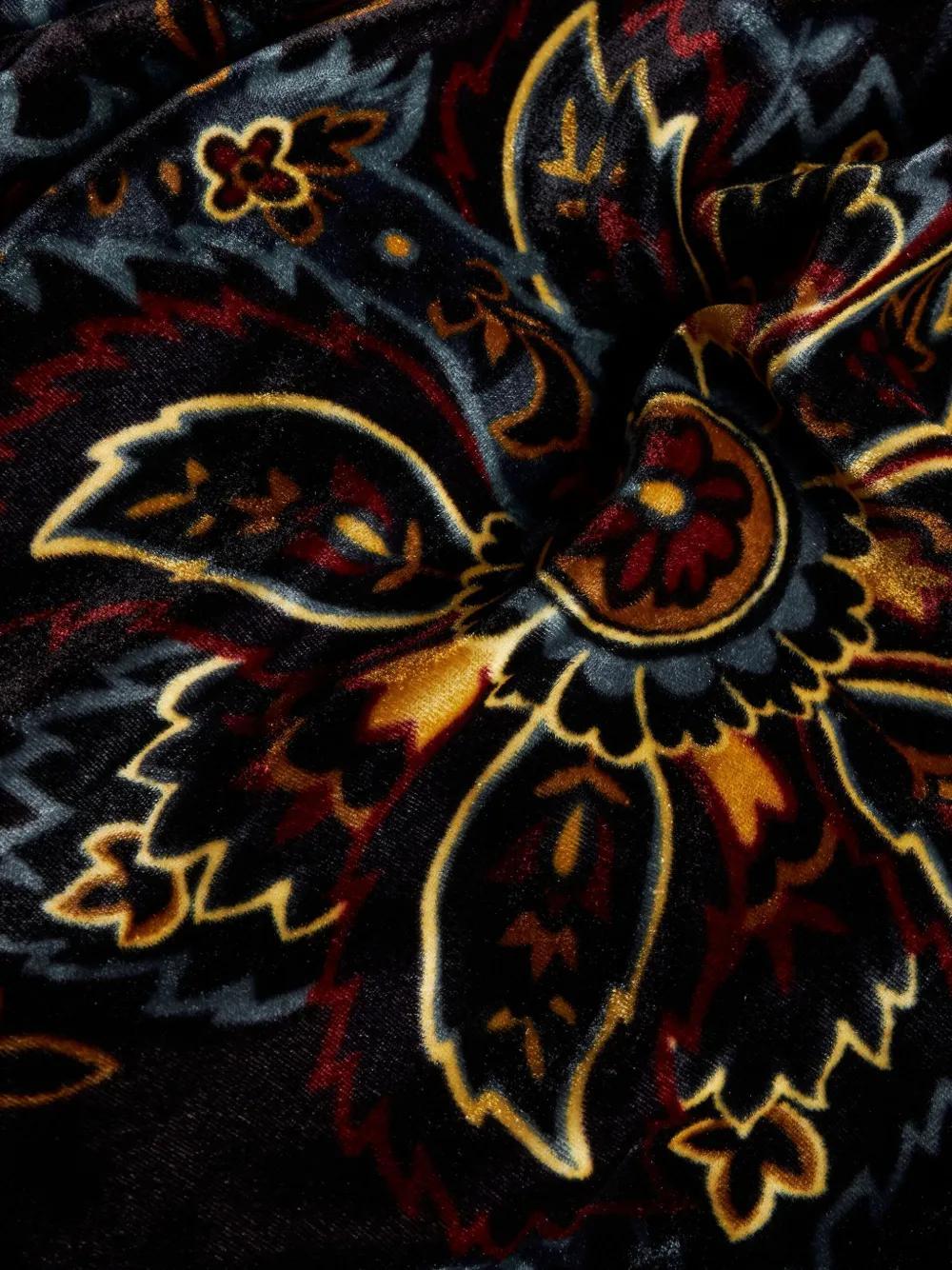 floral print velvet dress Product Image