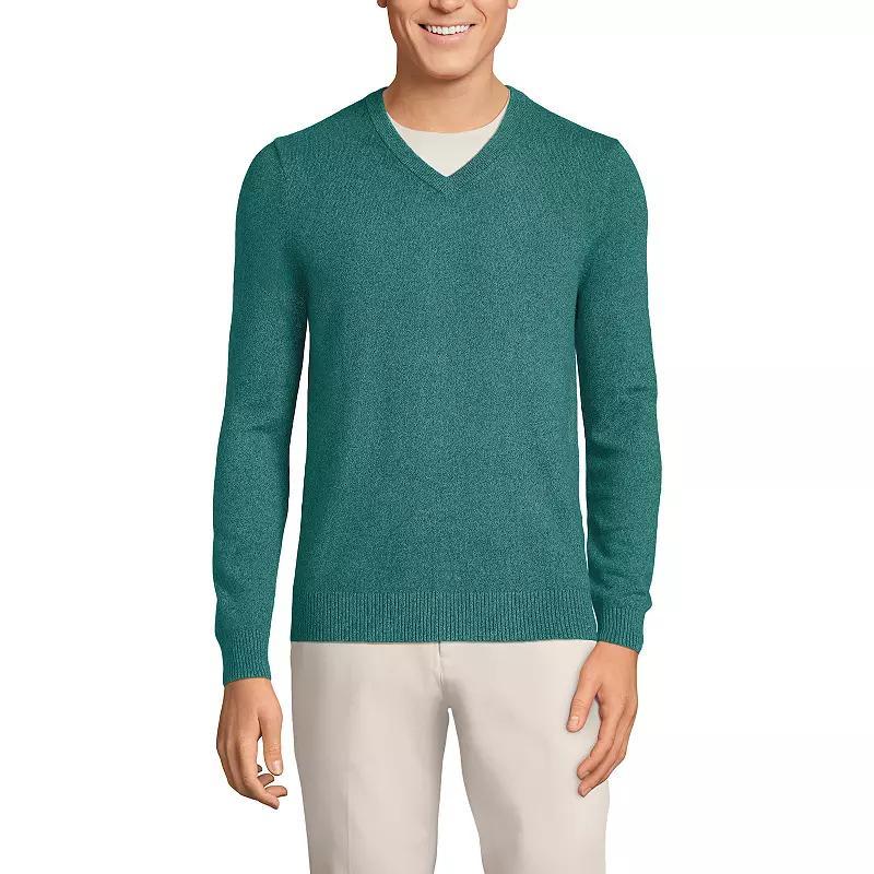 Men's Lands' End Fine-Gauge Cashmere V-neck Sweater, Size: Large, Fresh Red Product Image