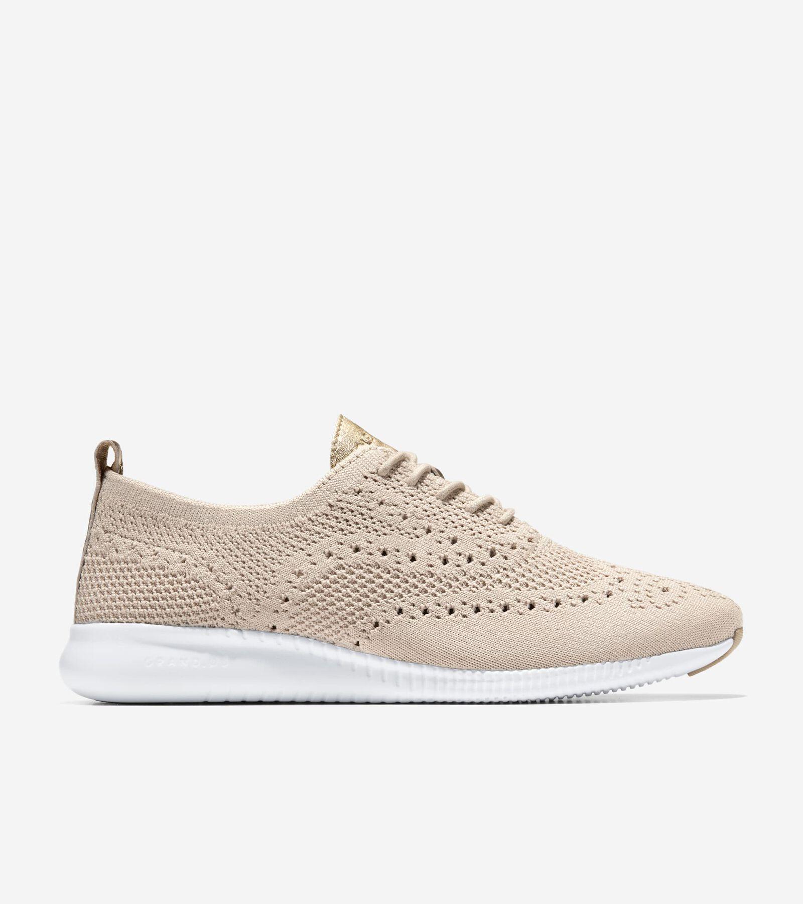 Cole Haan Womens 2.ZERGRAND Wingtip Oxford Shoes - Beige Size 8 Product Image