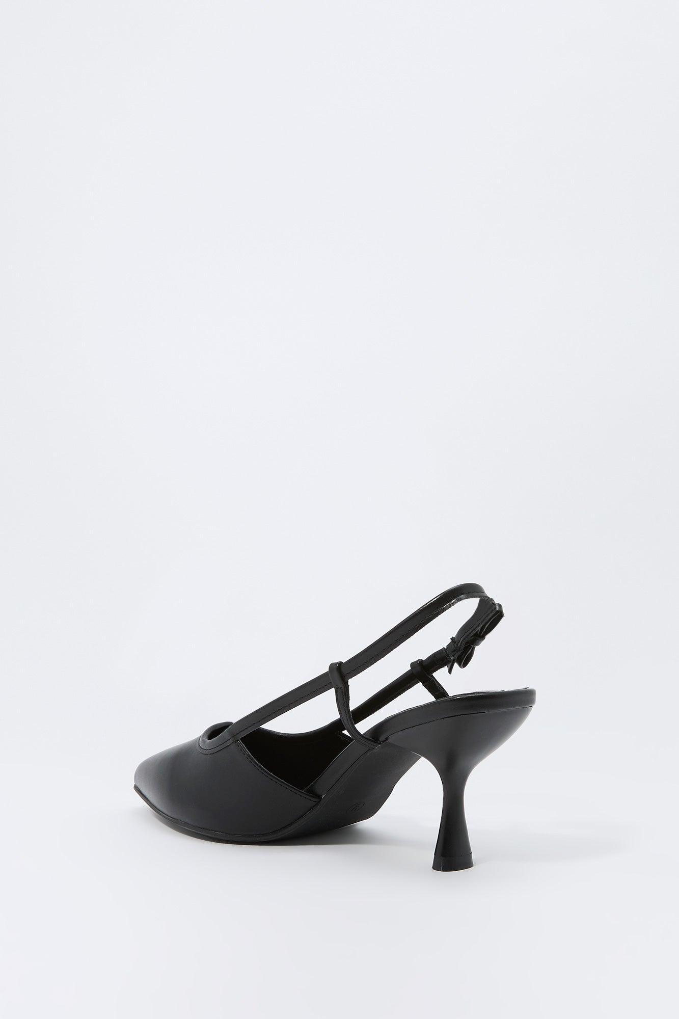 Faux Leather Side Bow Kitten Heel Female Product Image