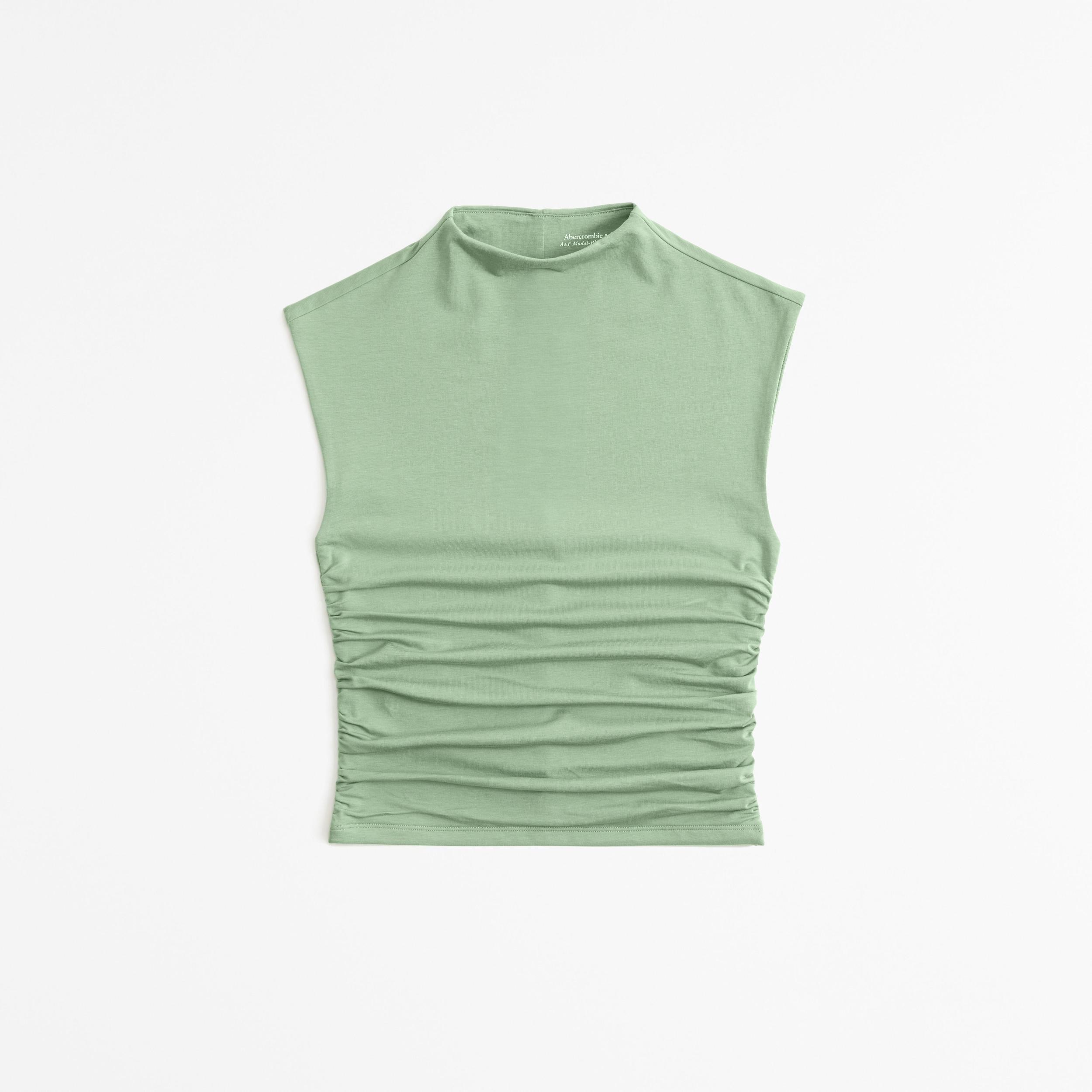 Long-Sleeve Grown-On Mockneck Top Product Image