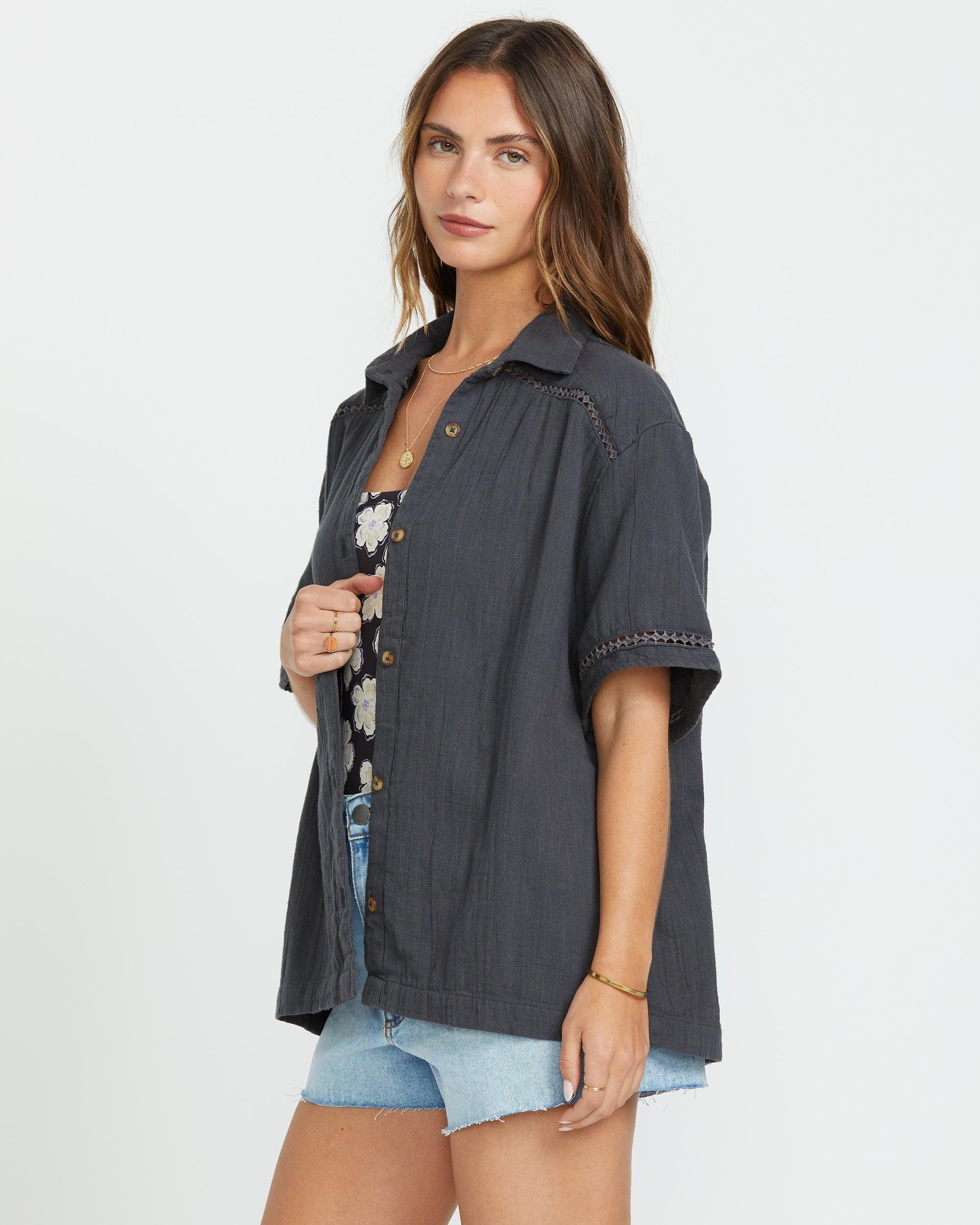 Summers End Short Sleeve Shirt - Black Sands Female Product Image