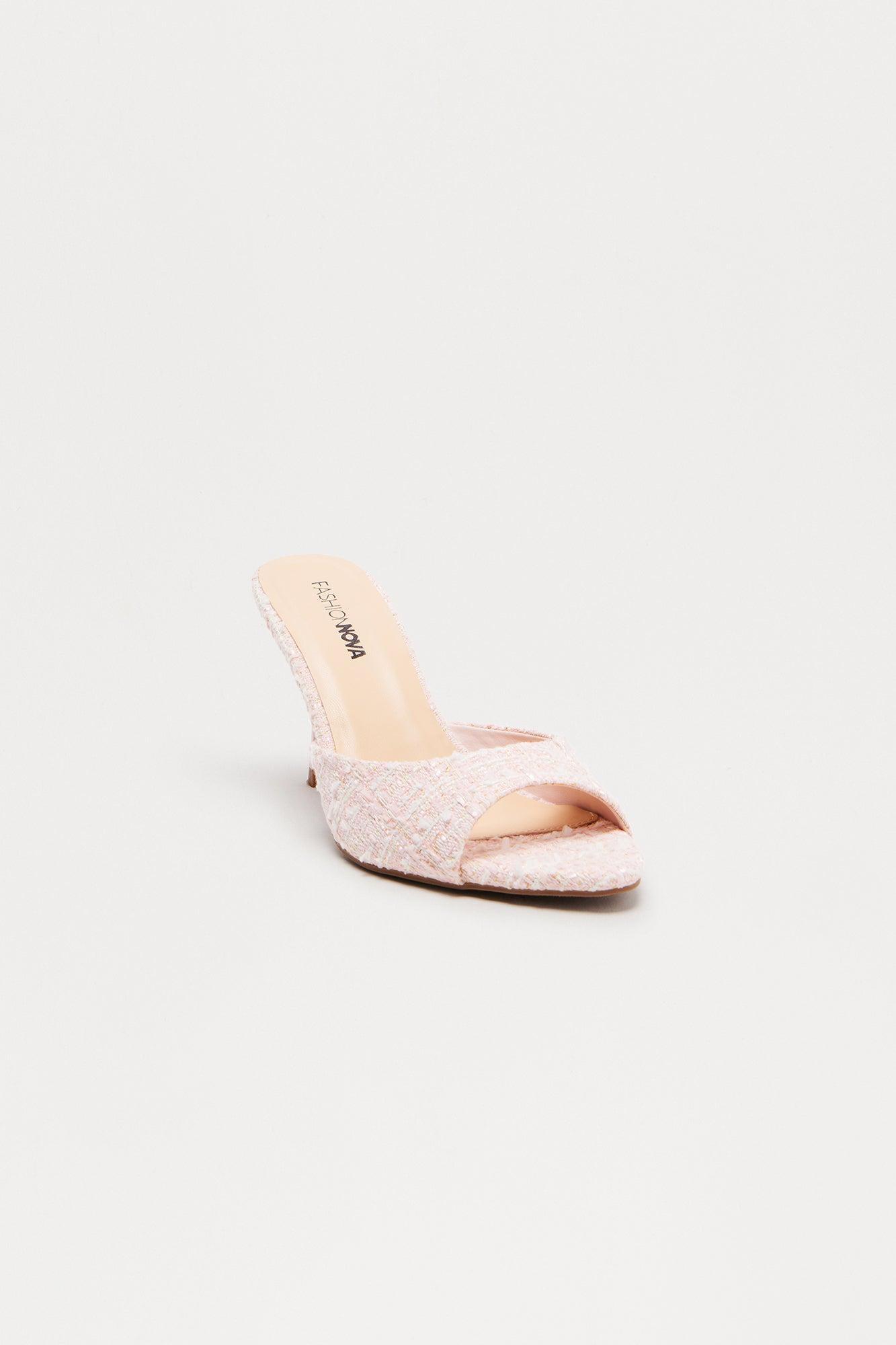 Becky Tweed Mules - Pink Product Image