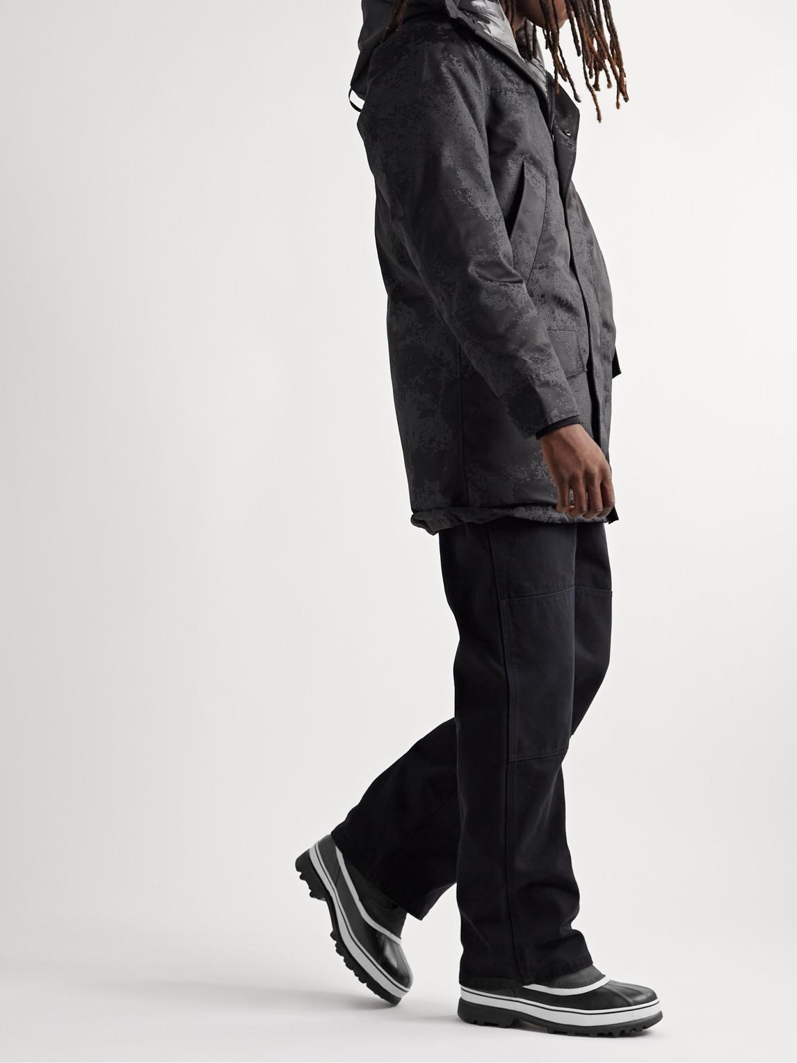 SOREL Caribou™ Faux Shearling-trimmed Nubuck And Rubber Snow Boots In Dark Stone Product Image