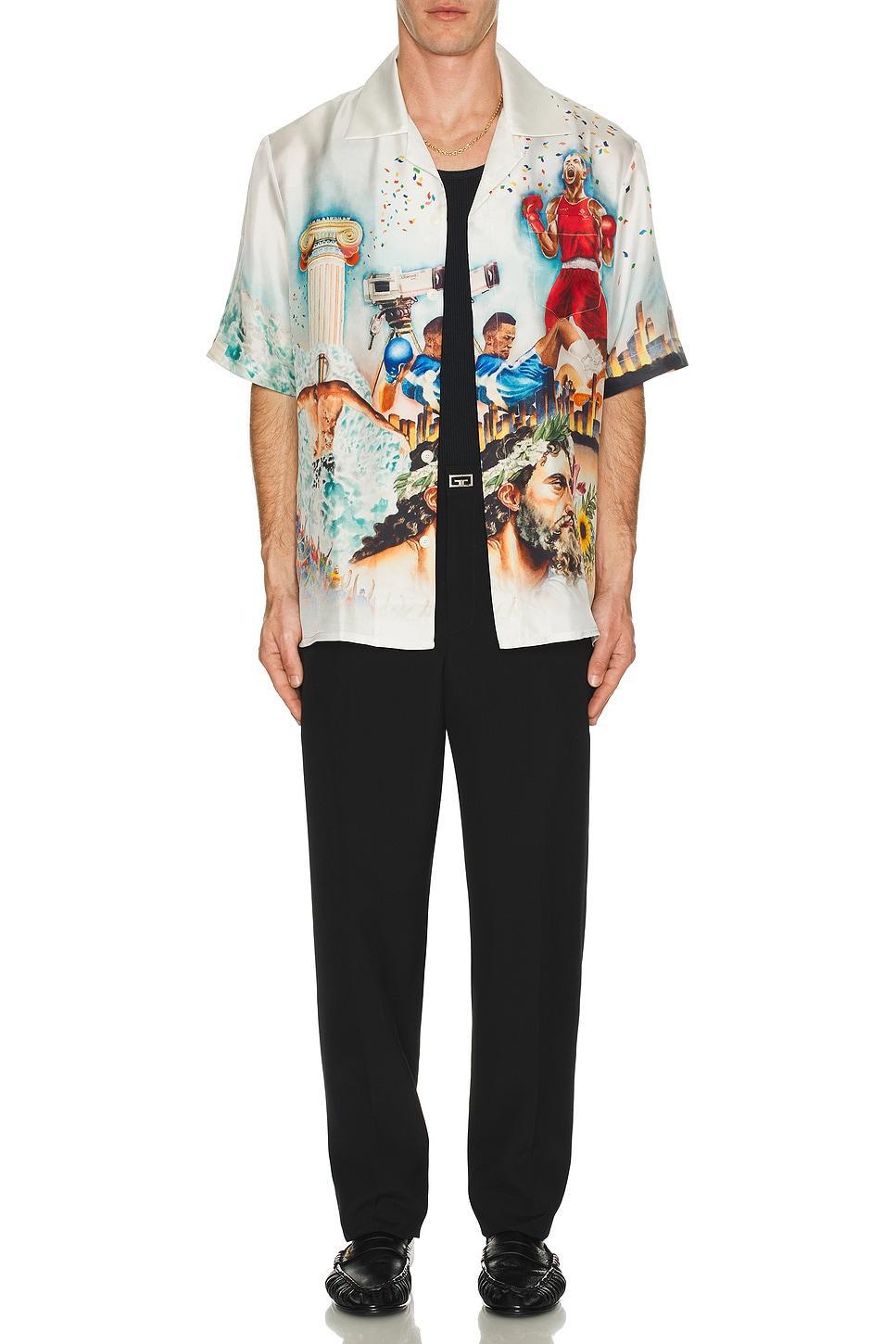 Short Sleeve Cuban Collar Shirt Product Image