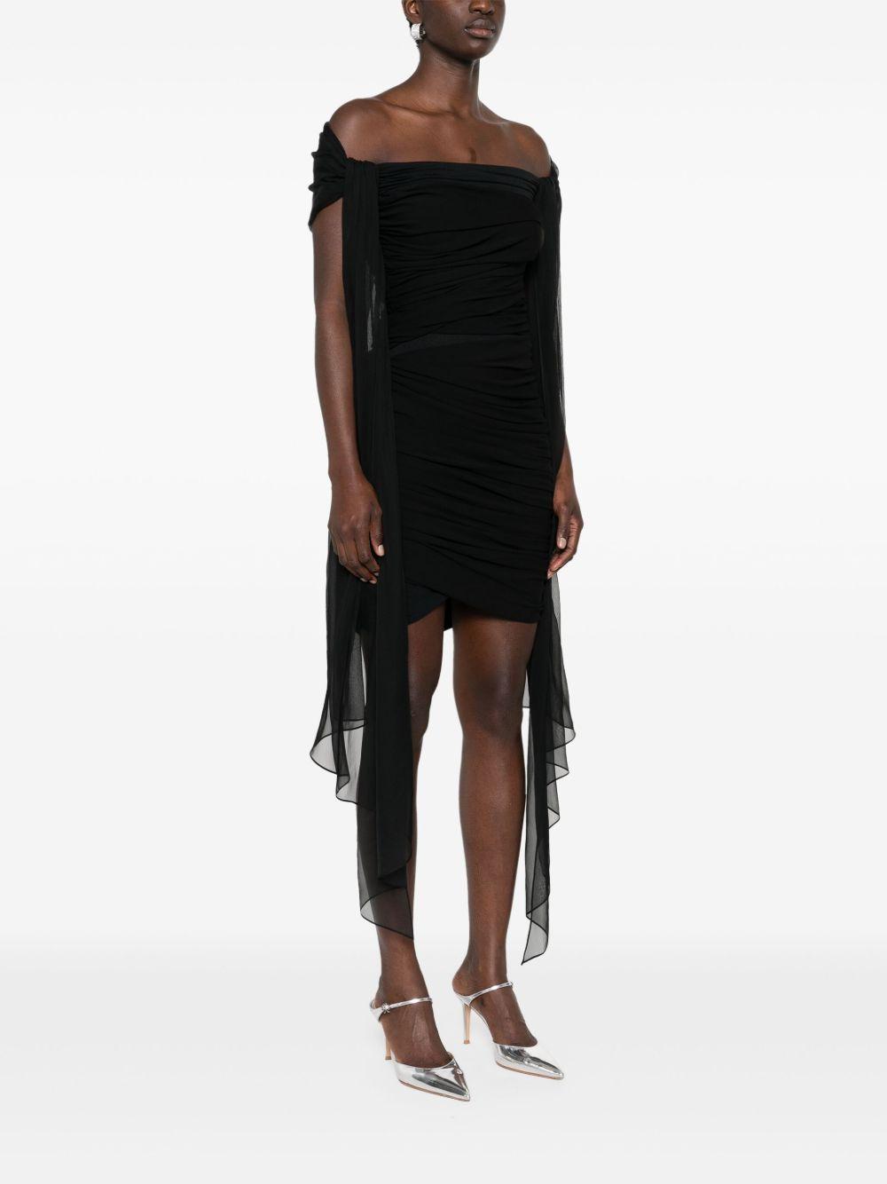 off-shoulder draped mini dress Product Image