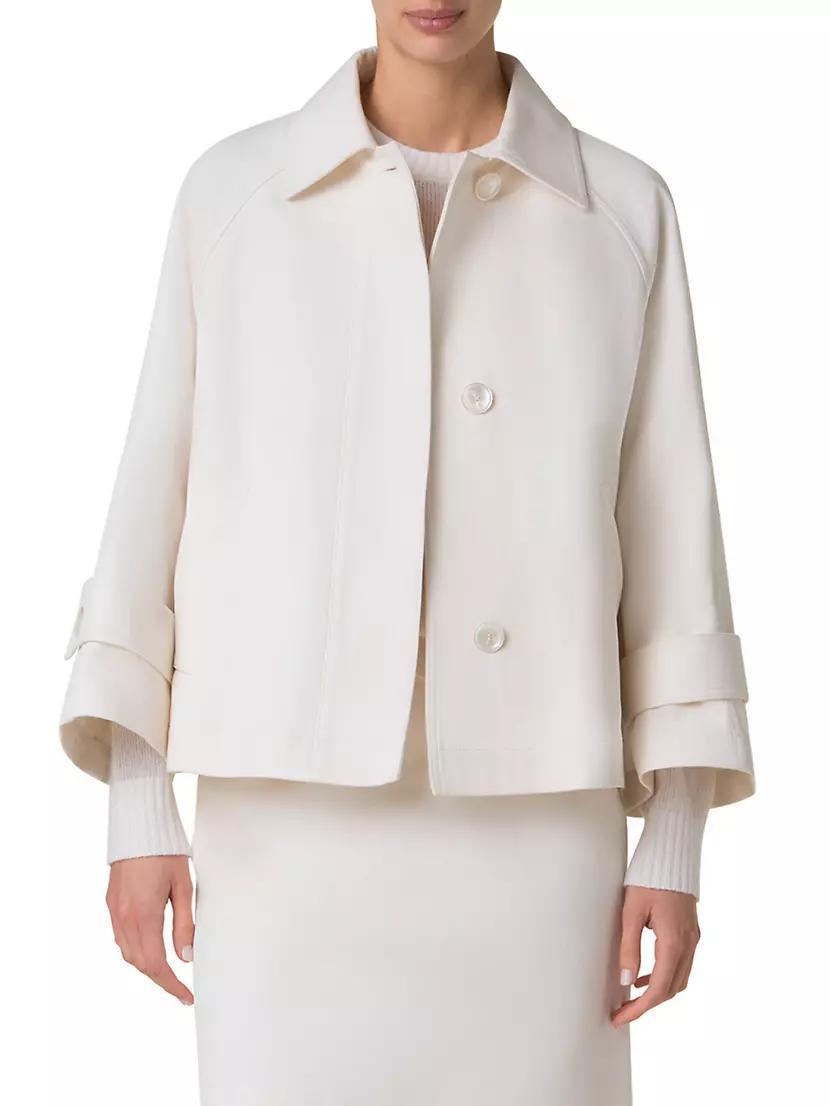 Alia Cotton & Silk Trench Jacket Product Image
