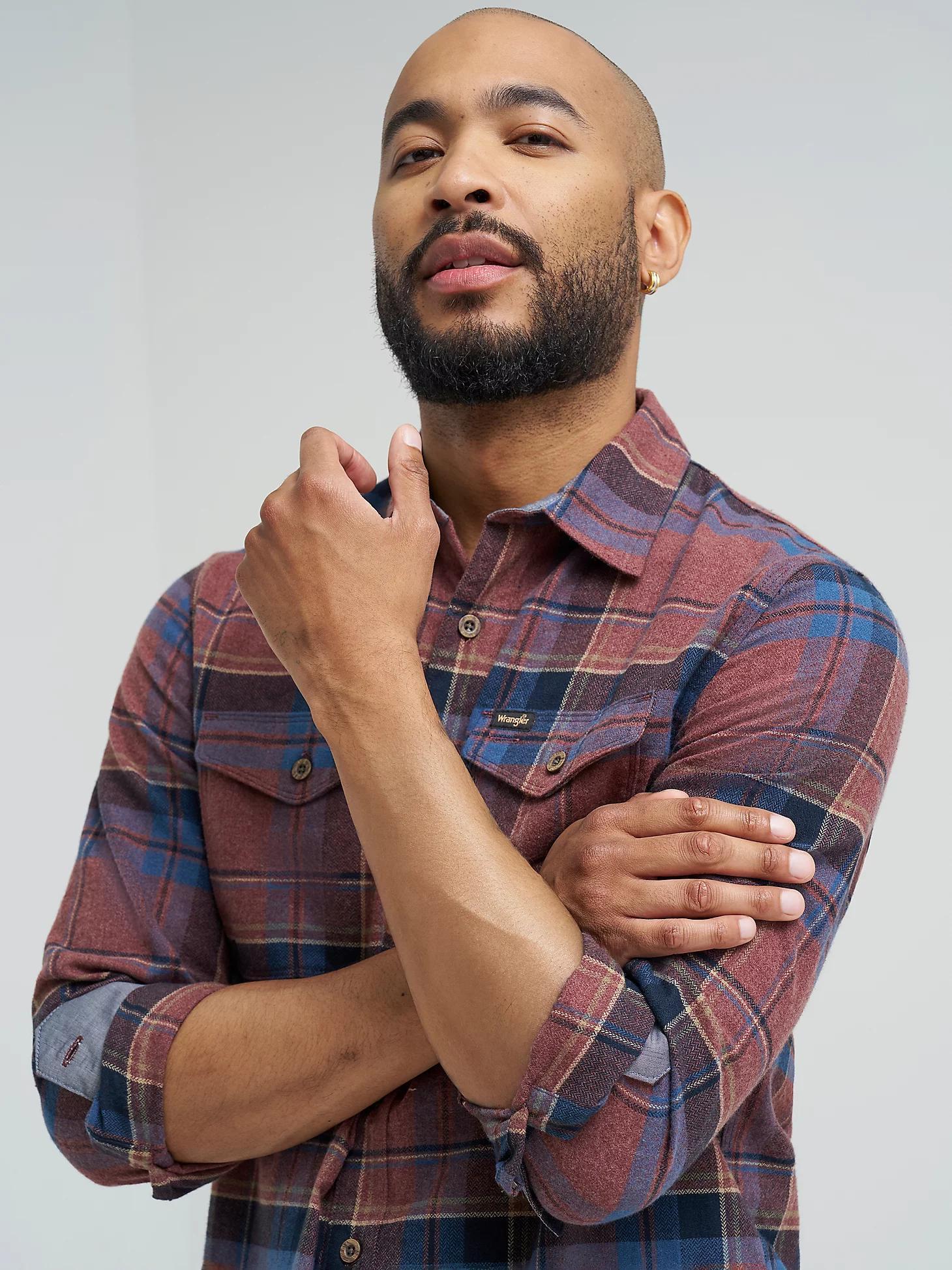 Men's Wrangler® Flannel Plaid Shirt | Men's SHIRTS | Wrangler® Product Image