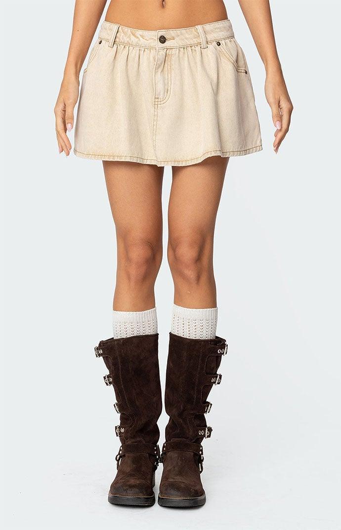 Edikted Women's Peyton Flared Denim Mini Skirt Product Image