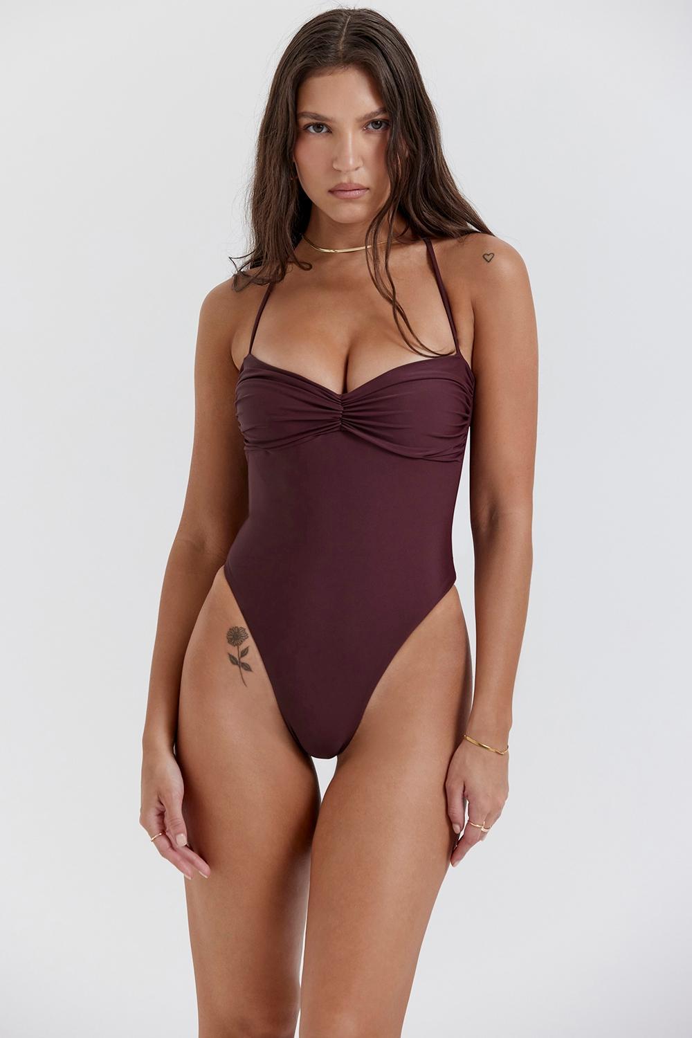 Lourdes  cacao underwired bikini top Product Image