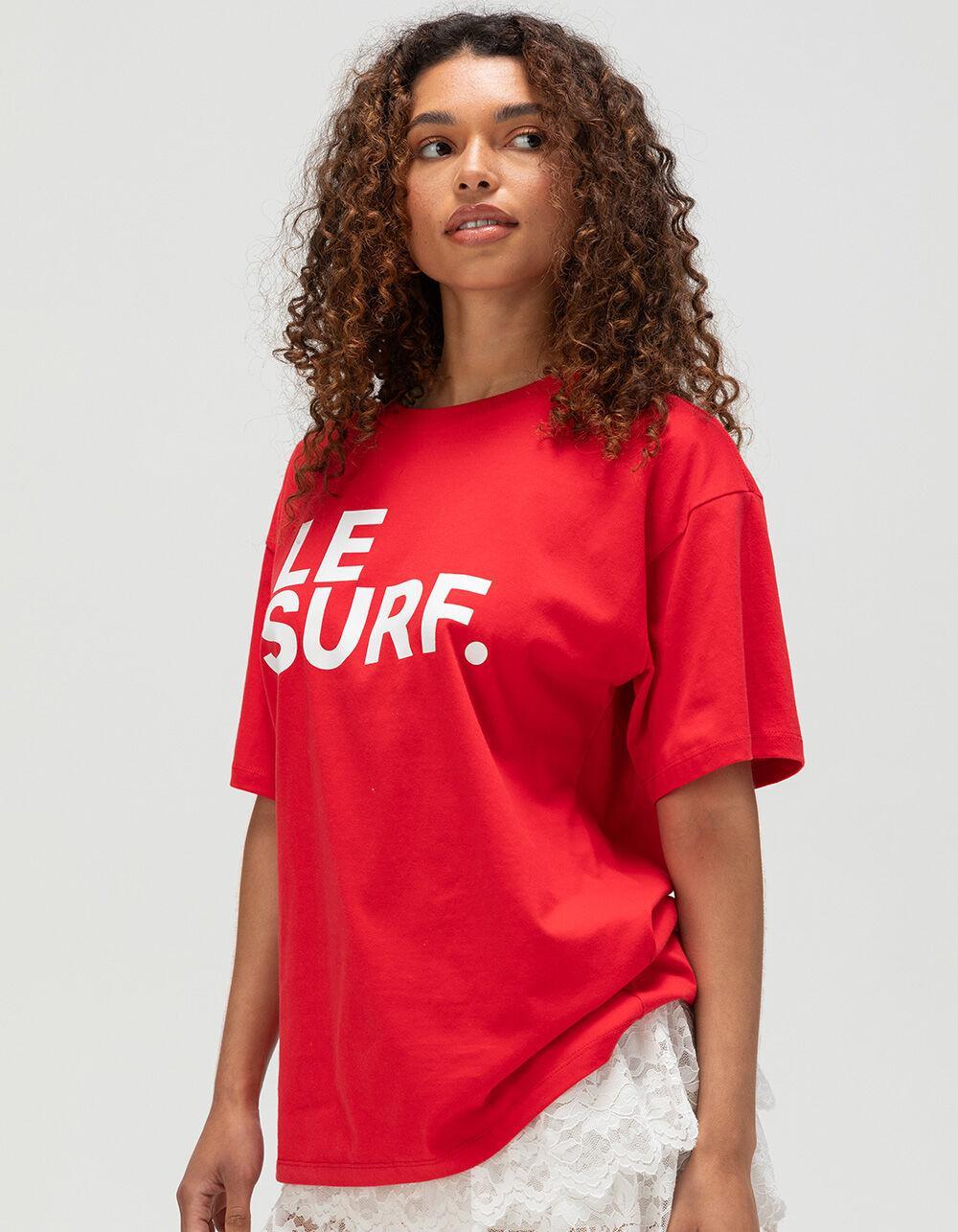 LE SURF Womens Boyfriend Tee - RED Product Image