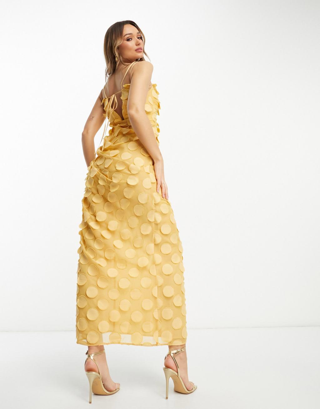 ASOS DESIGN textured cowl maxi dress with strappy detail Product Image