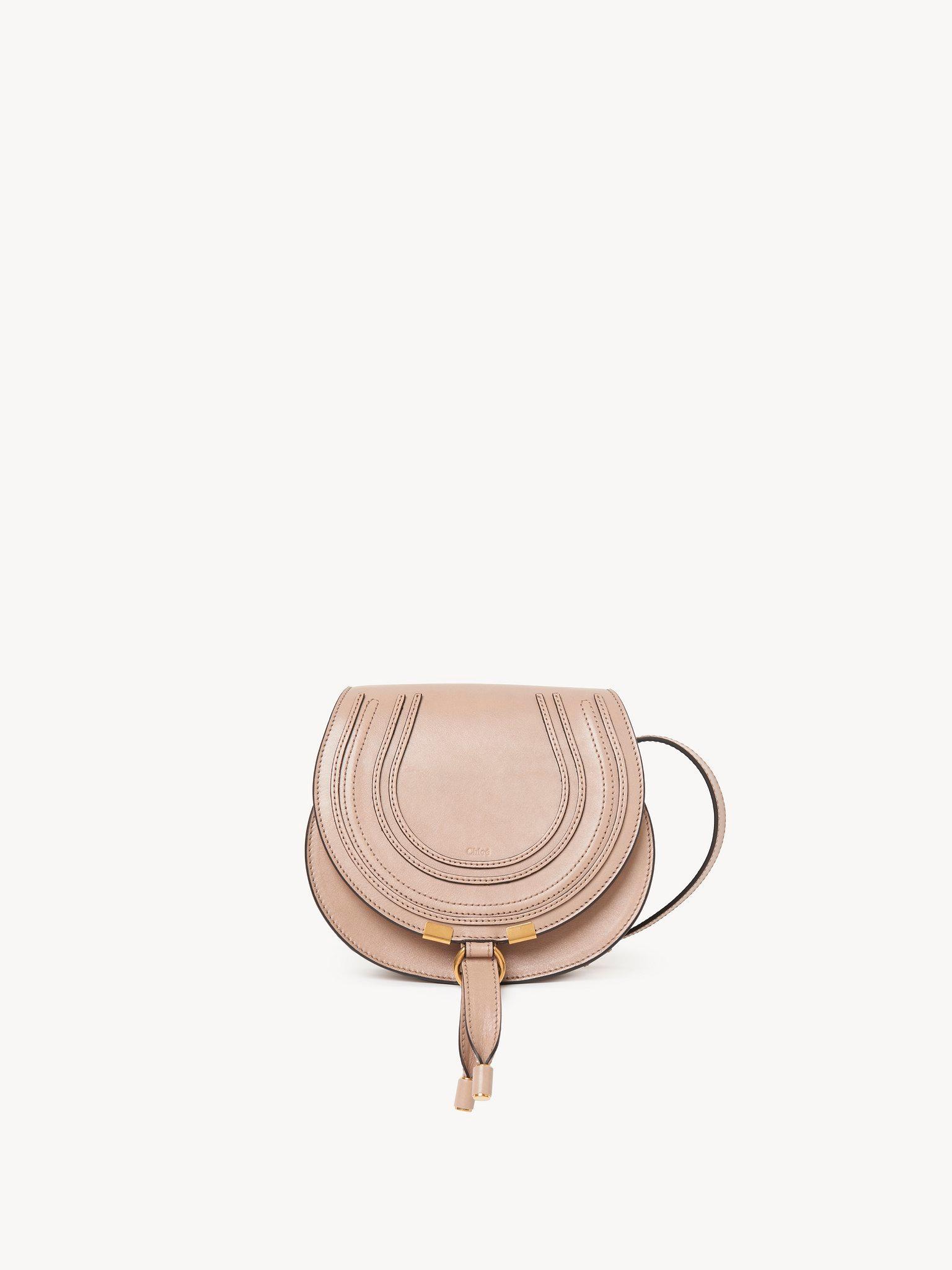 Small Marcie saddle bag in shiny leather Product Image