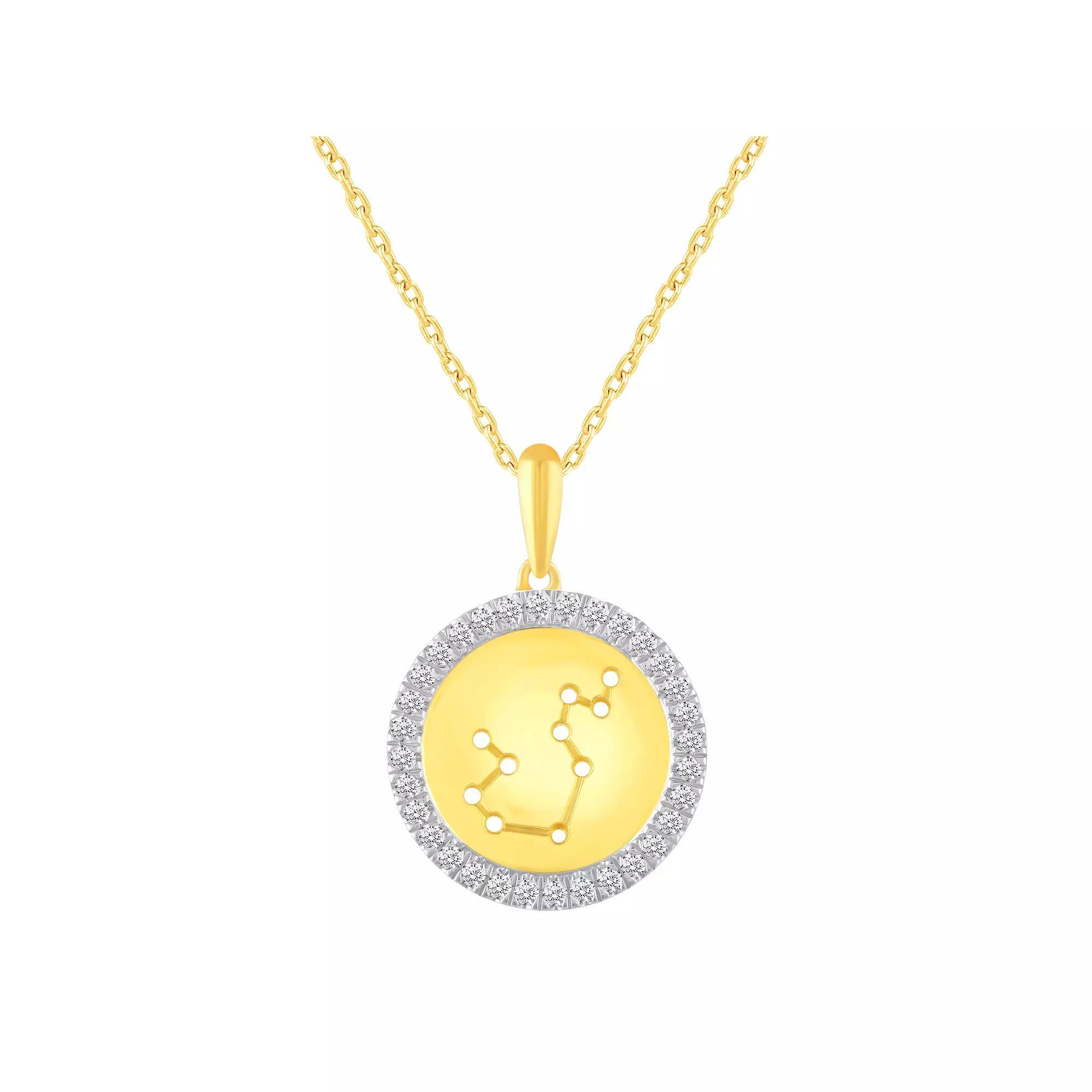 1/4 Carat T.W. Diamond Halo Zodiac Pendant Necklace, Women's, Size: 18", Cancer Product Image