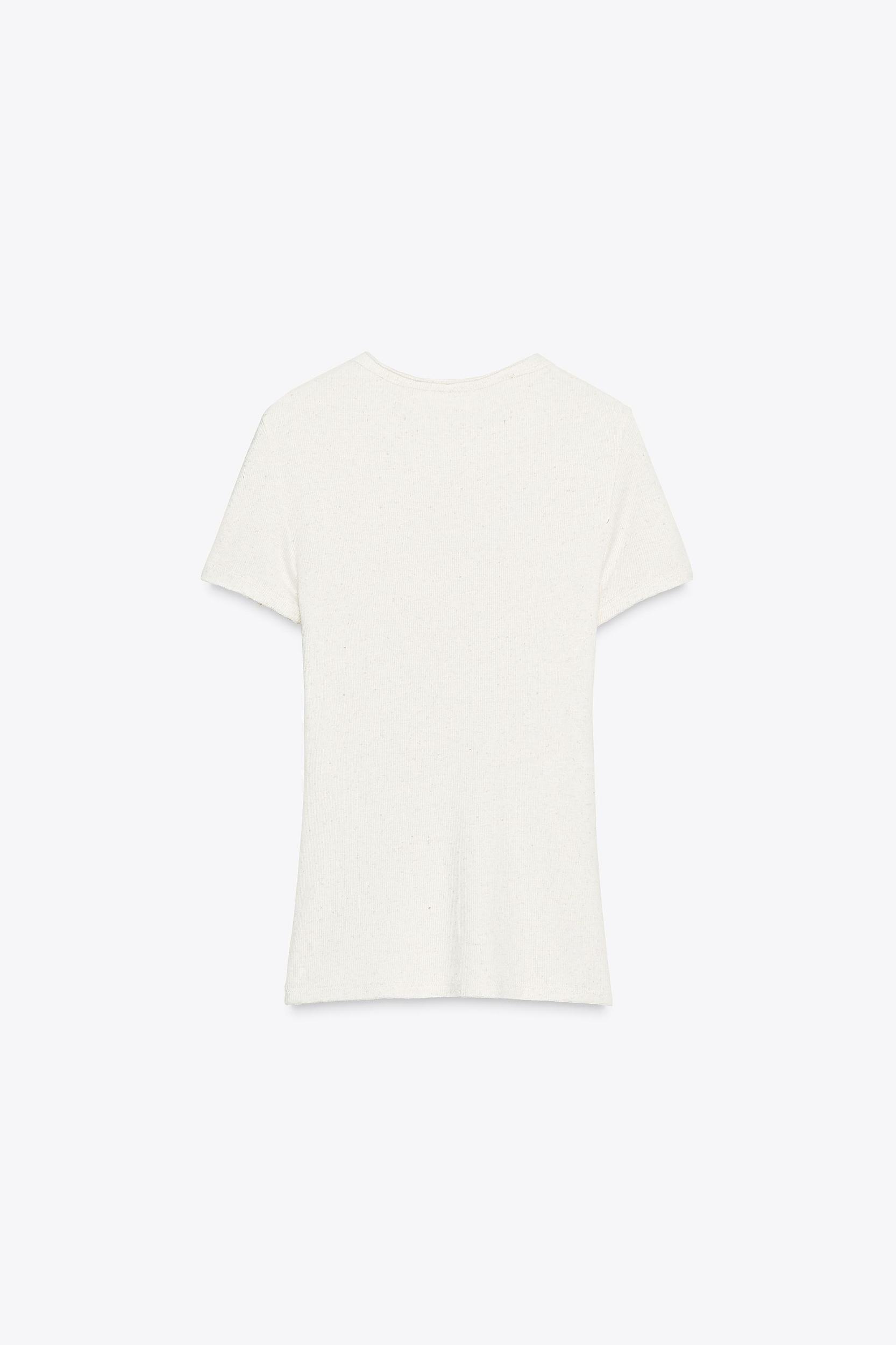 RIBBED TEXT T-SHIRT Product Image