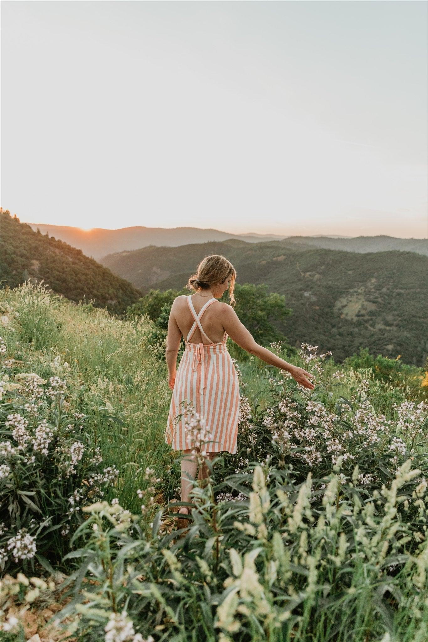 Juniper Dress in Pink Stripe Product Image
