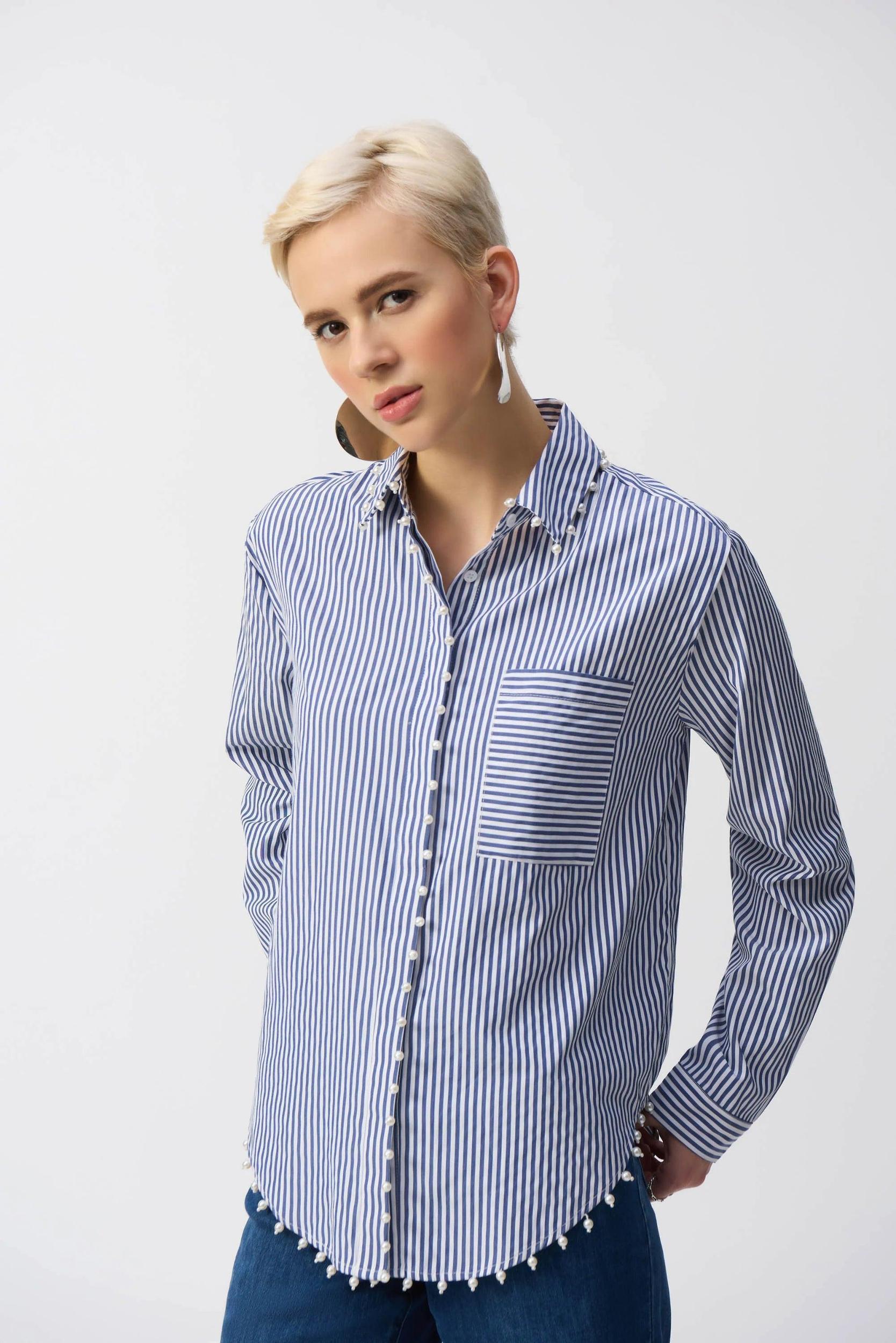 Striped Stretch Cotton Shirt Product Image