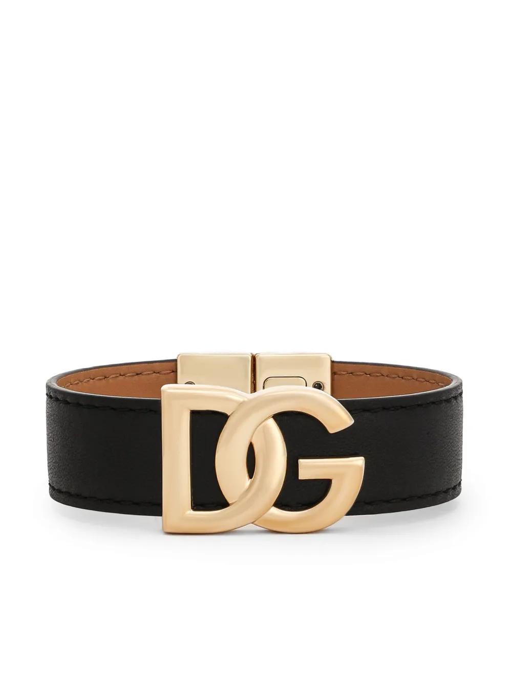 logo-plaque leather bracelet Product Image