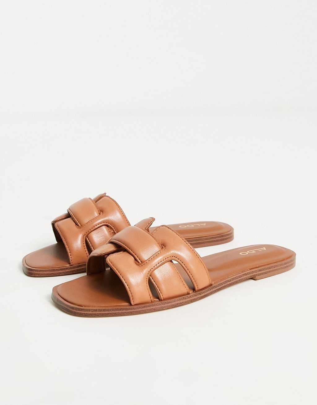 ALDO Elenaa - Women's Flat Sandals - Brown, Size 9 Product Image