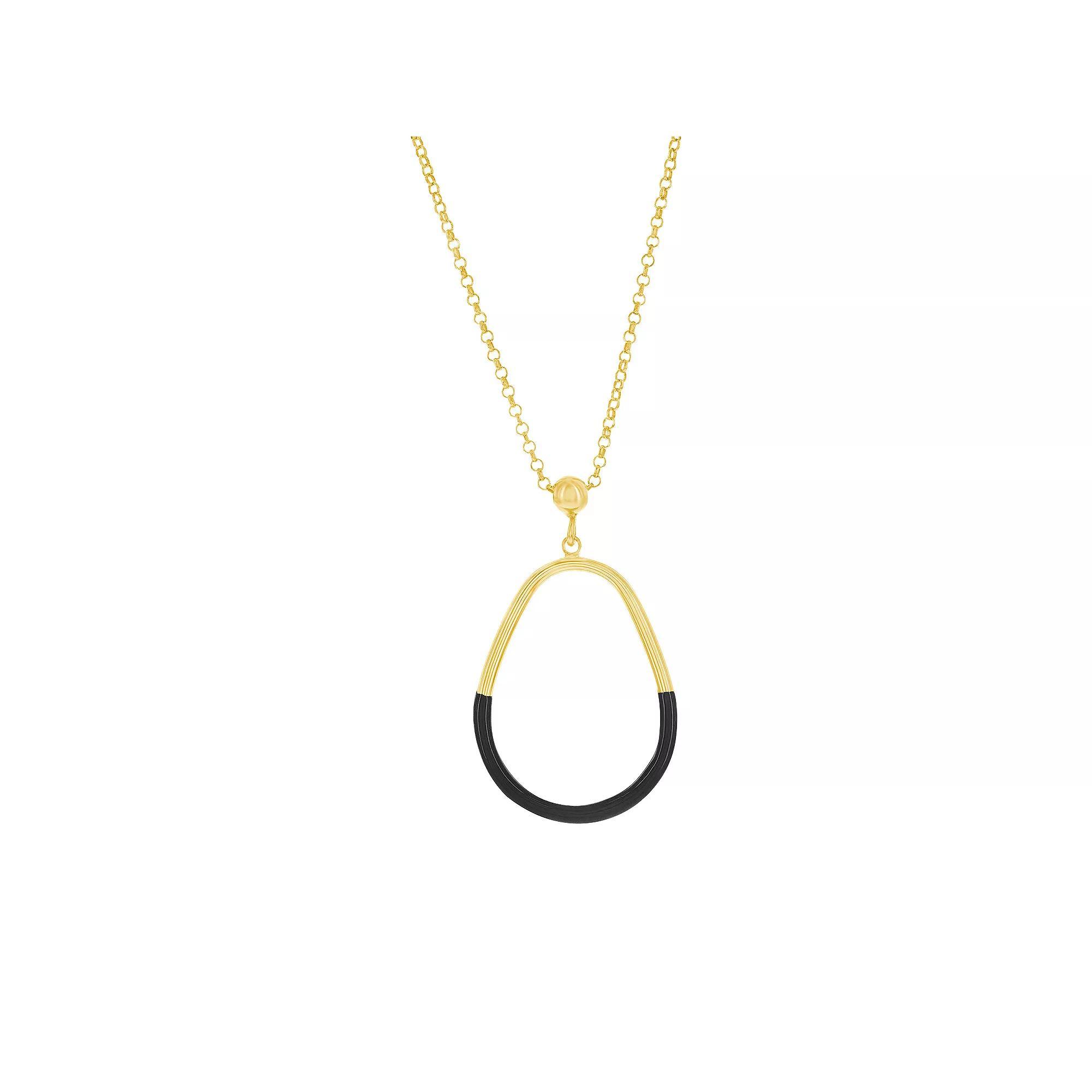 Argento Bella 2-Toned Midnight Enamel Necklace, Women's, Size: 18", Blue Product Image