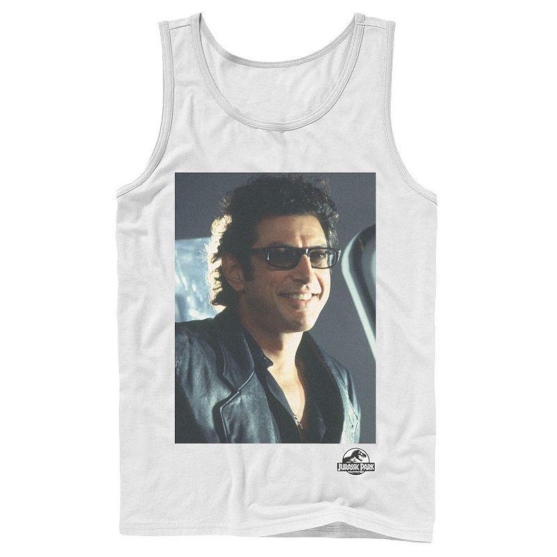 Mens Jurassic Park Goldblum Sly Smile Graphic Tank Top Athletic Grey Product Image