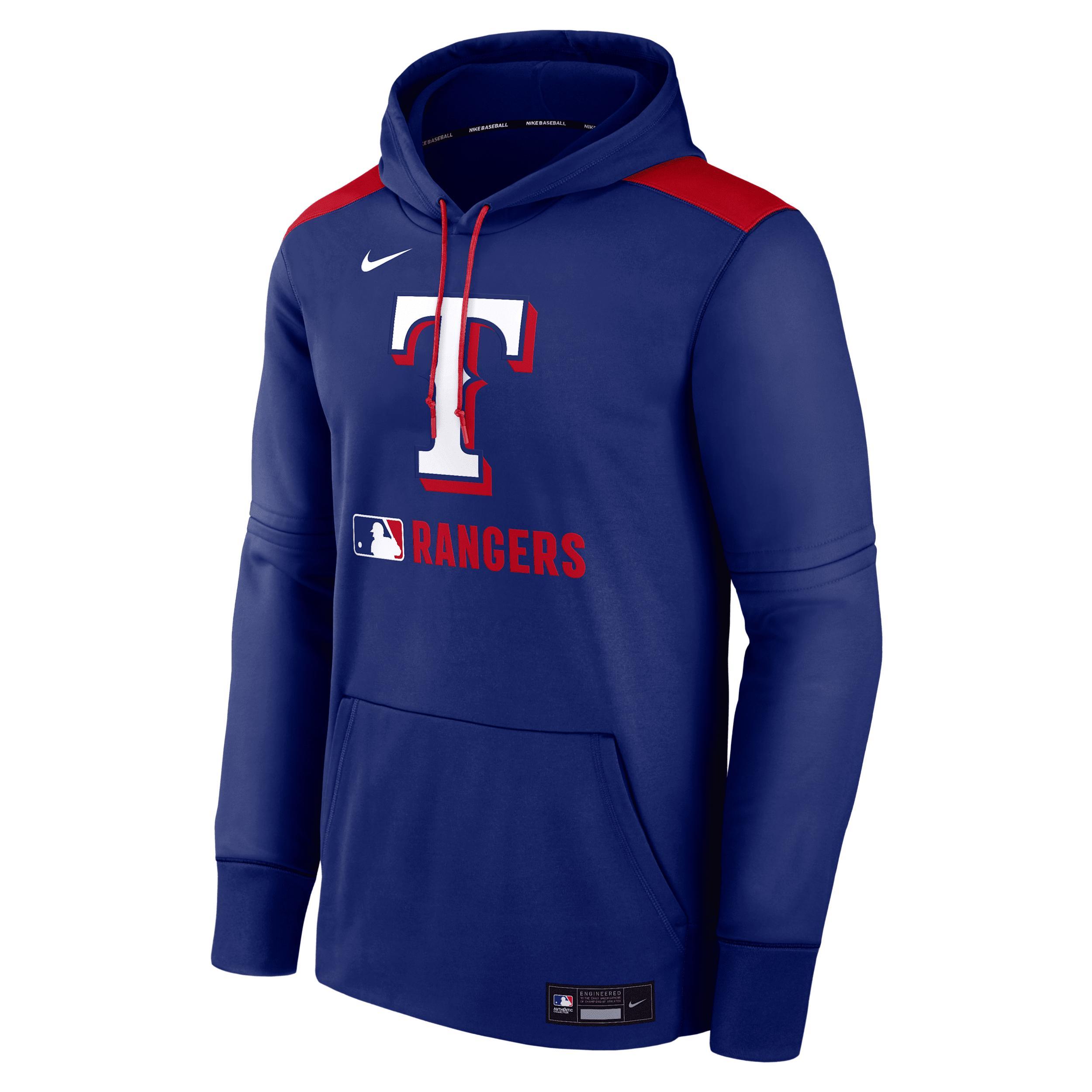 Men's Colorado Rockies Authentic Collection Nike Therma MLB Pullover Hoodie Product Image