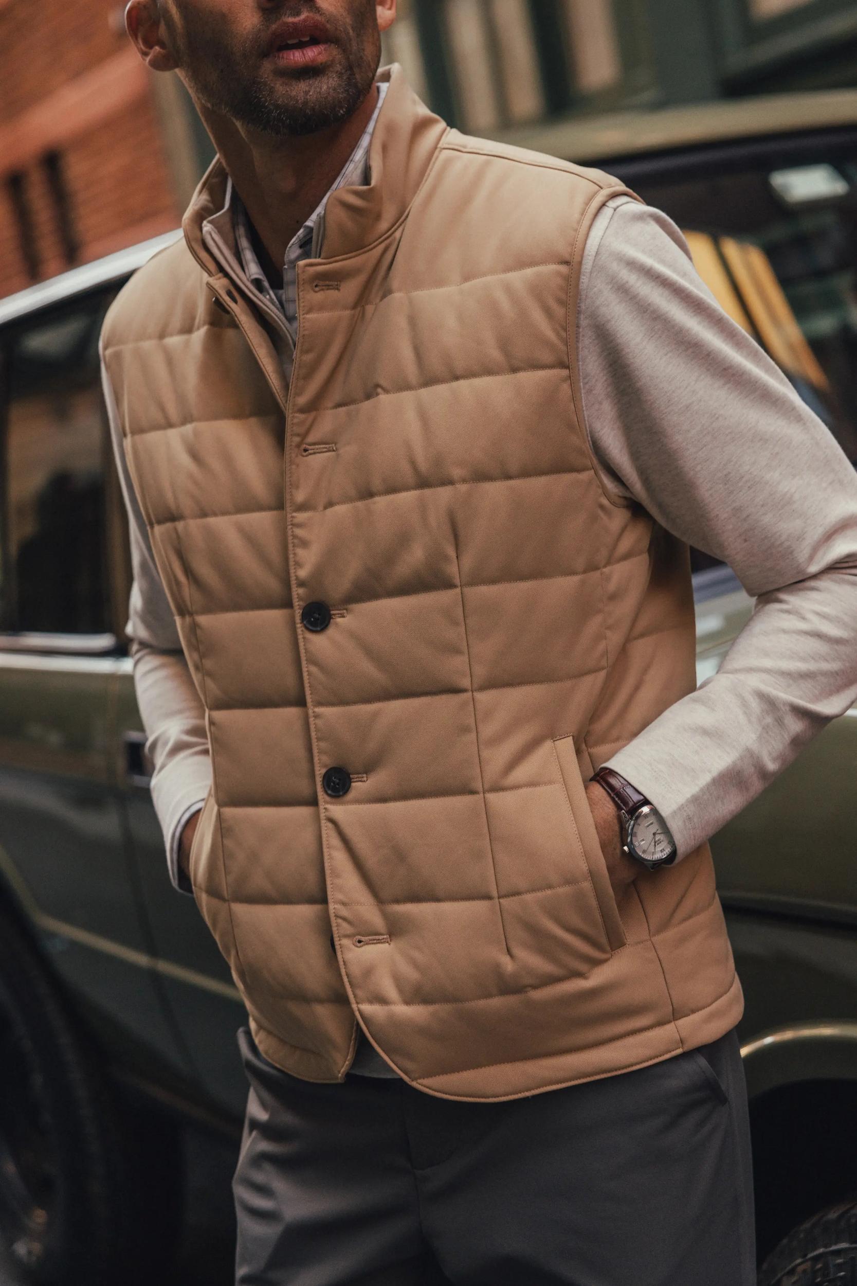 Aspen Vest - Beige Solid Product Image