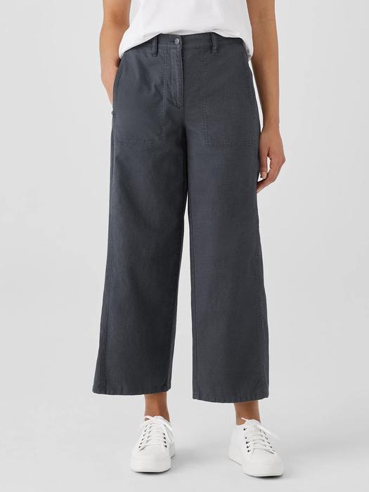 Cotton Hemp Stretch Wide-Leg Pant Product Image