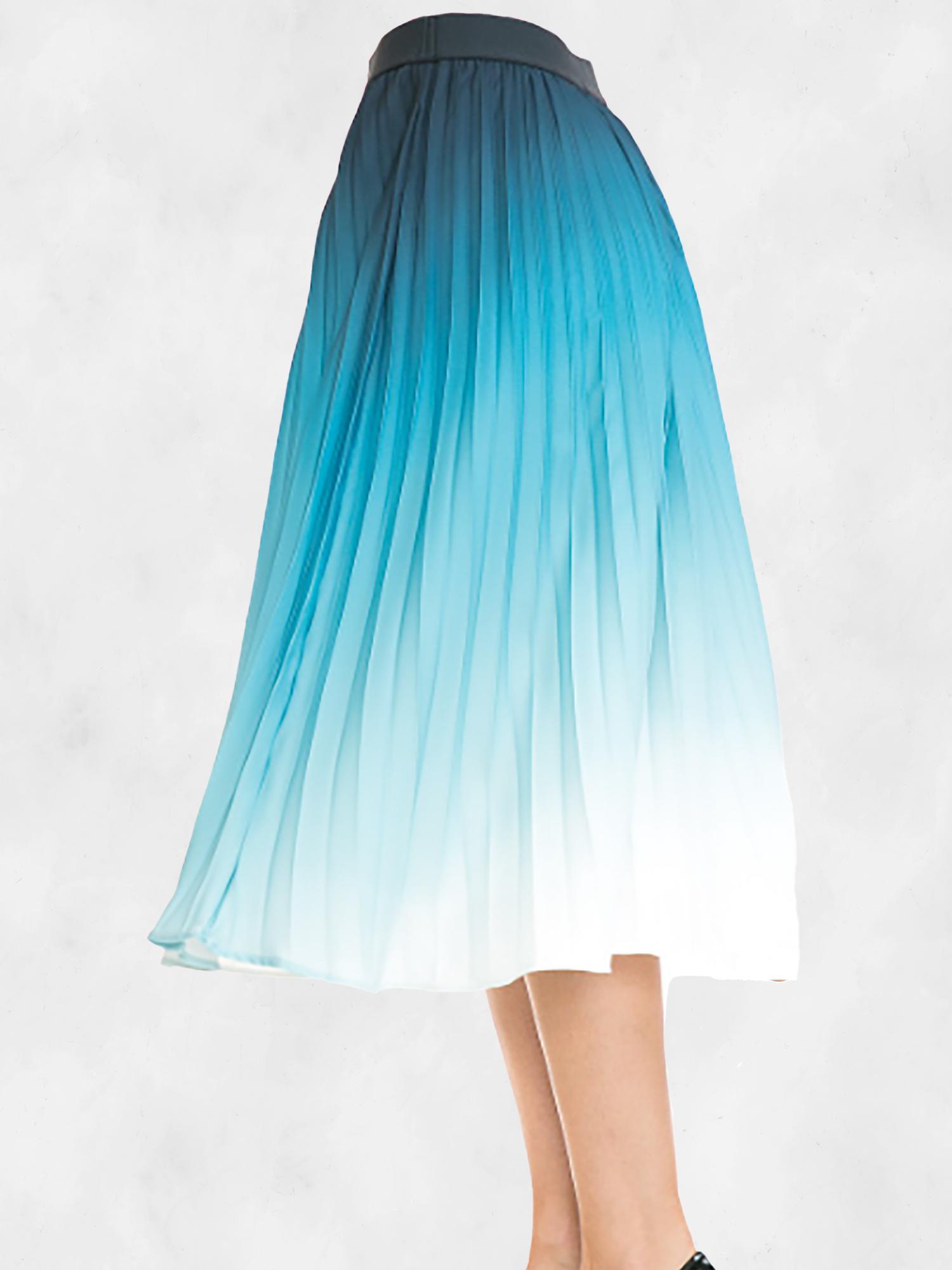 ANNVA USA High Waist Pleated A-line Swing Skirt Product Image