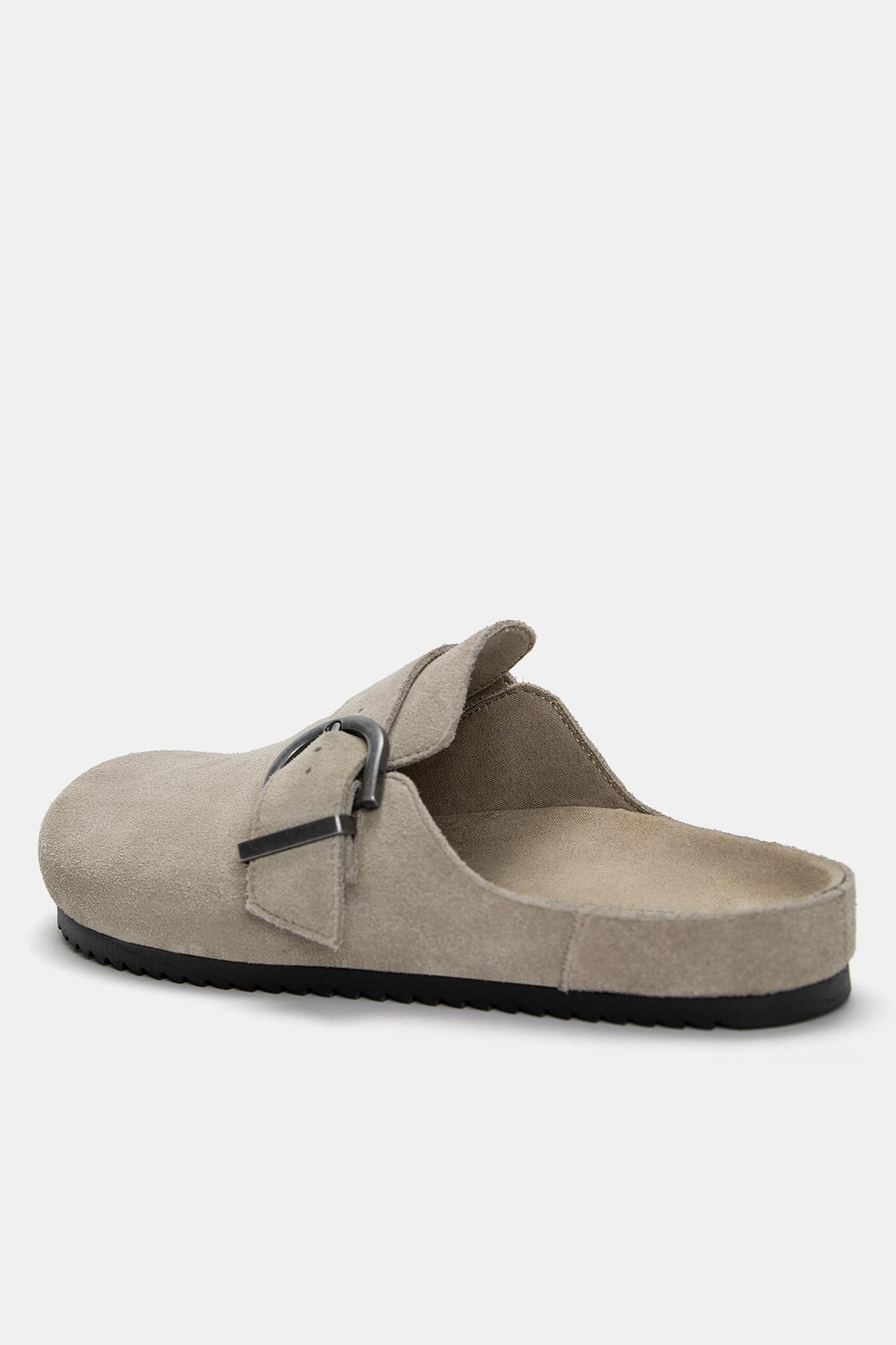 Leather clogs with buckle Product Image