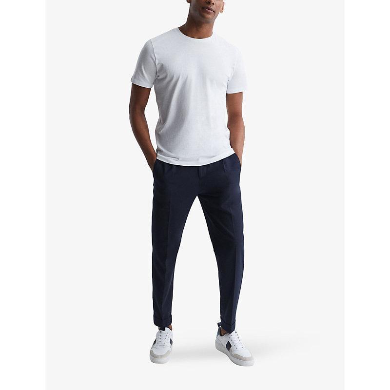 REISS Mens White Bless Crewneck Cotton-jersey T-shirt Product Image