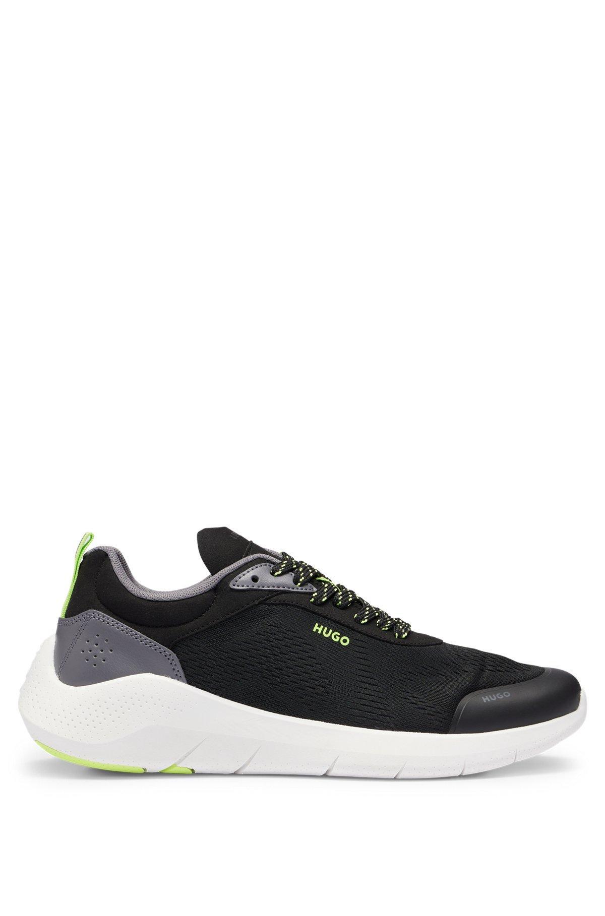 Mixed-material trainers with mesh details Product Image