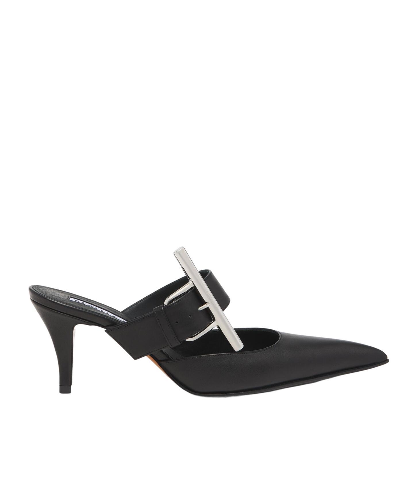 ALEXANDER MCQUEEN 70mm Leather Mules In Black Product Image