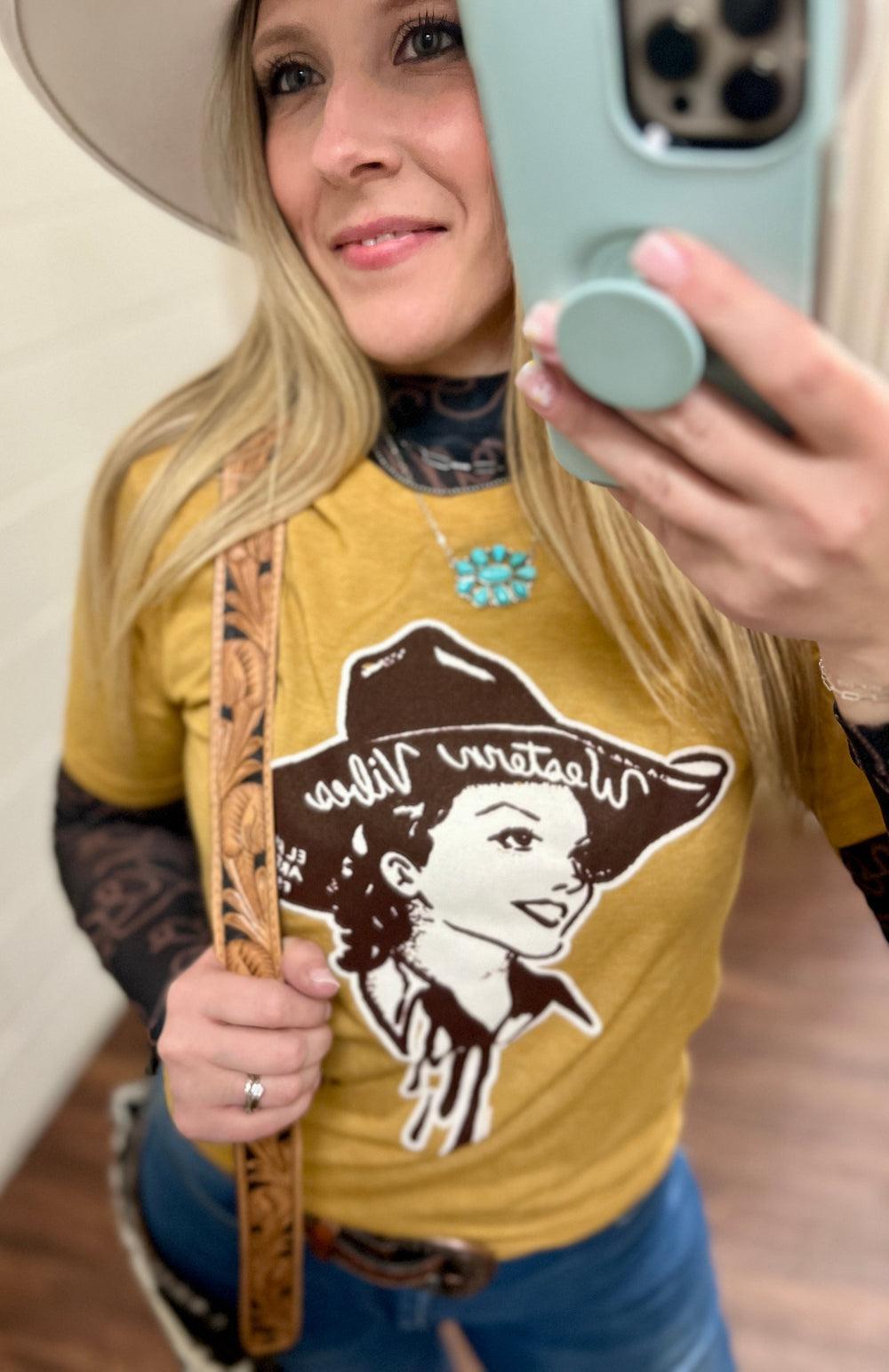 Mustard Western Vibes Tee Product Image