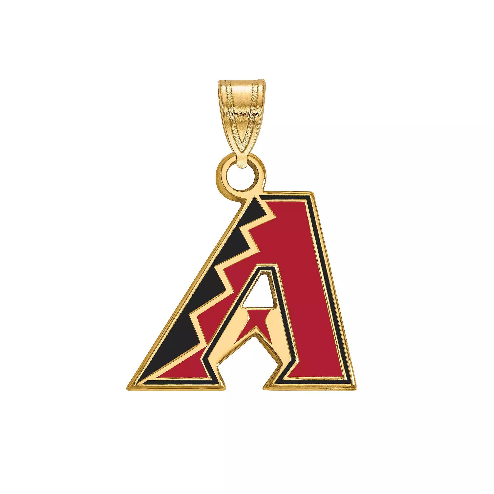 LogoArt Sterling Silver Arizona Diamondbacks Small Enameled Pendant, Women's, Gold Tone Product Image