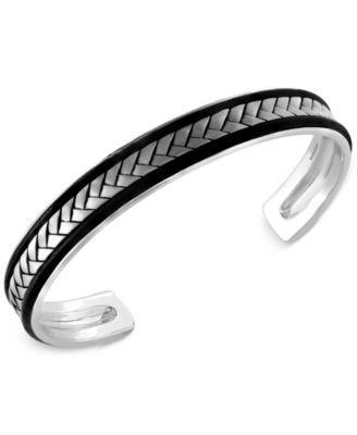 Effy Mens Woven Cuff Bracelet in Sterling Silver Product Image