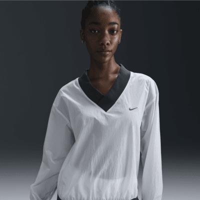 Women's Nike Sportswear Essential Loose UV Woven Long-Sleeve V-Neck Top Product Image